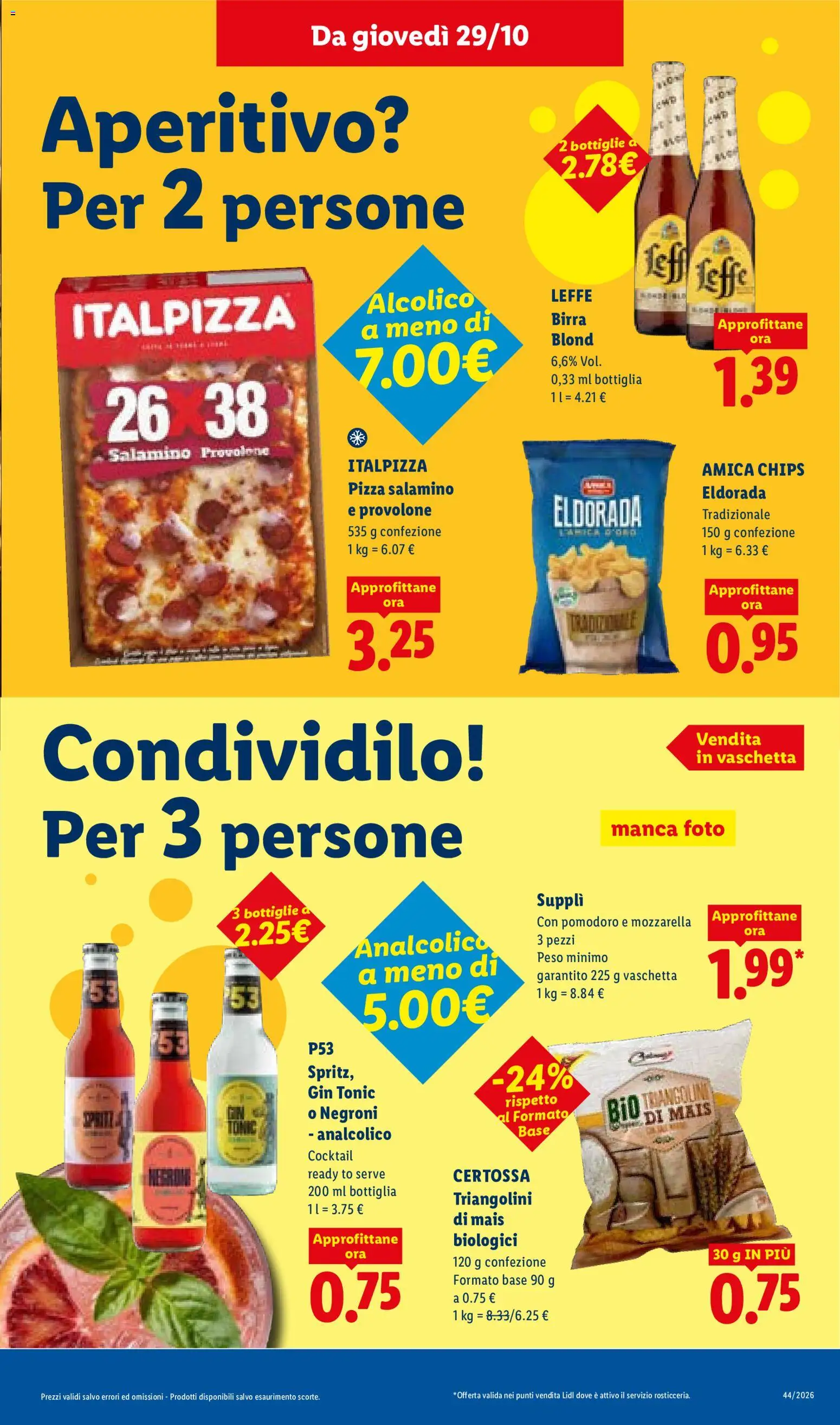 Volantino Lidl del 29/10/2026 | Pagina: 29 | Prodotti: Birra, Cocktail, Pomodoro, Mais