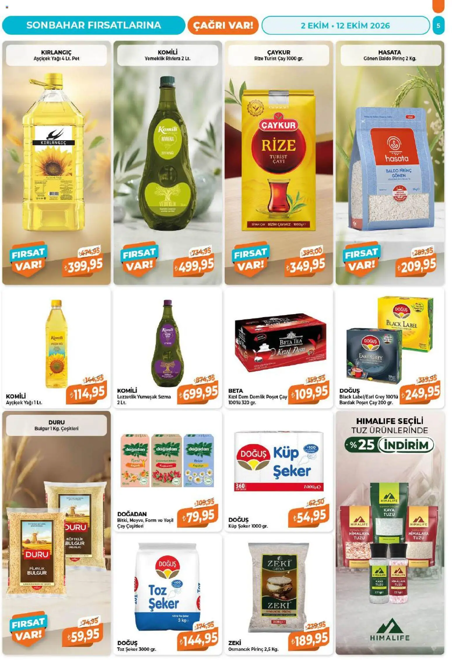 Çağrı Market - Güncel Katalog - 02 Ekim 2026 tarihinden itibaren geçerlidir | Sayfa: 5 | Ürünler: Pirinç, Demlik poşet çay, Bardak poşet çay, Toz şeker