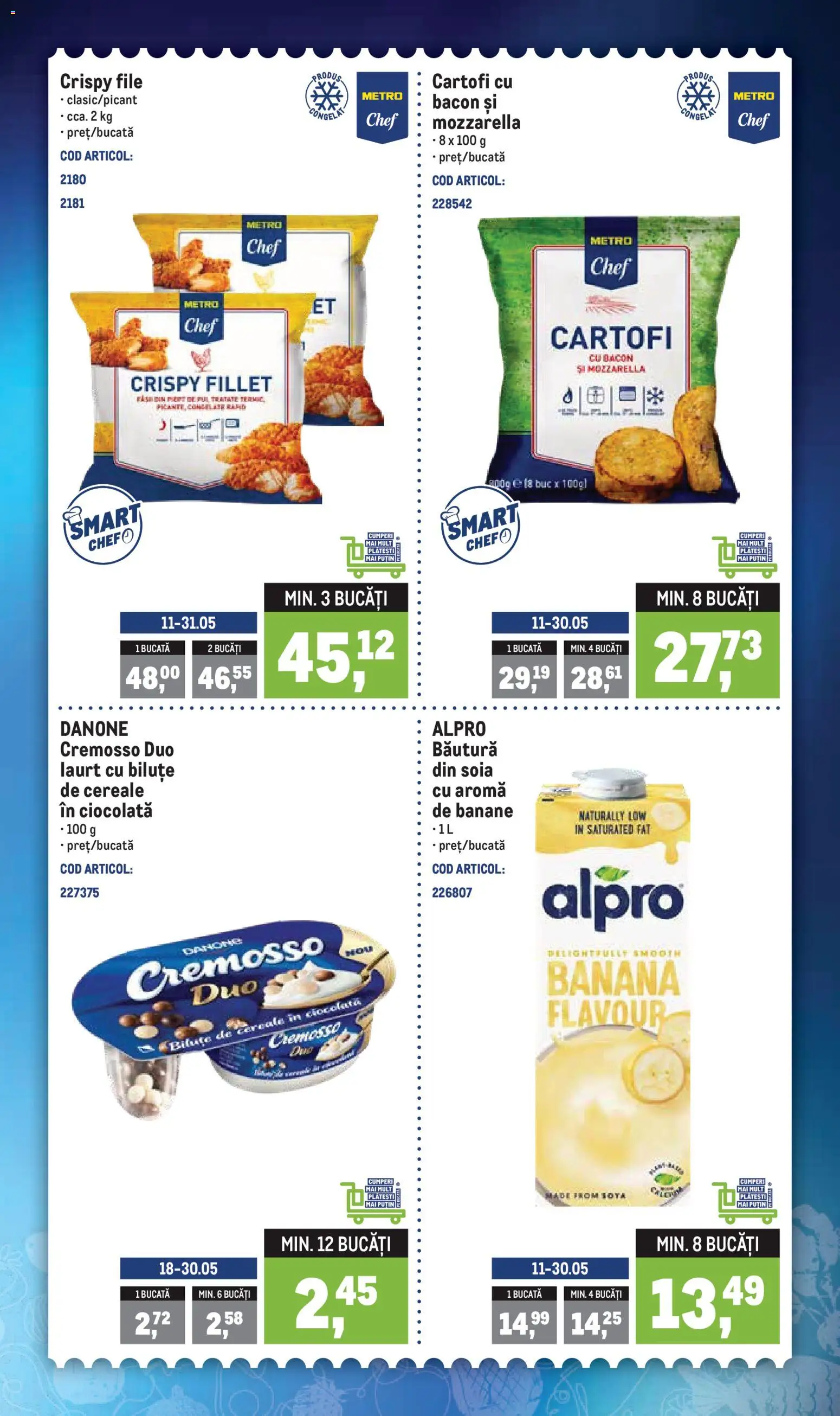 Noul catalog Metro – valabil de la 18.05.2026 | Pagină: 2 | Produse: Mozzarella, Ciocolată, Banane, Cartofi