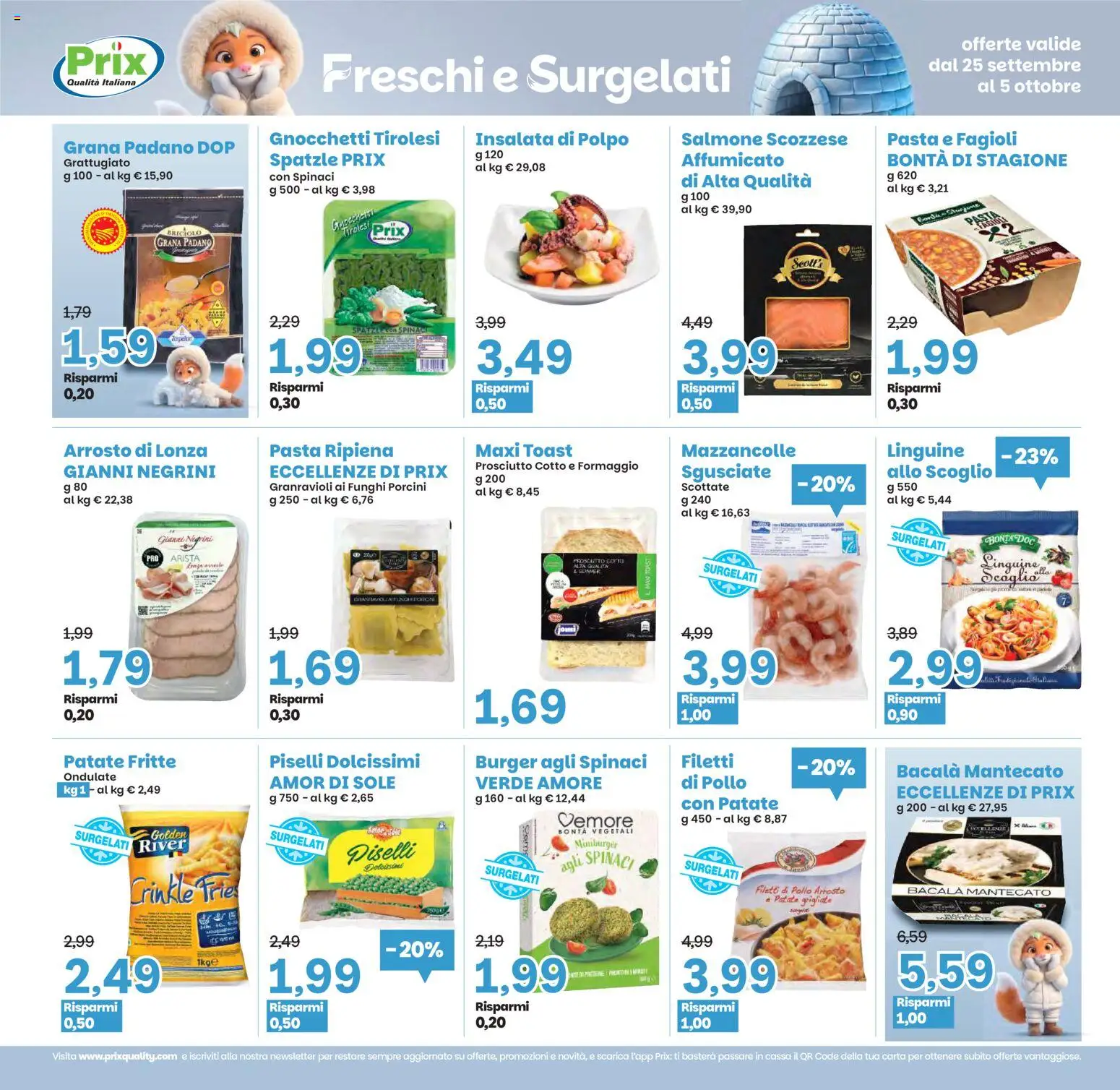 Volantino Prix del 25/09/2026 | Pagina: 12 | Prodotti: Spatzle, Pollo, Tè, Spinaci