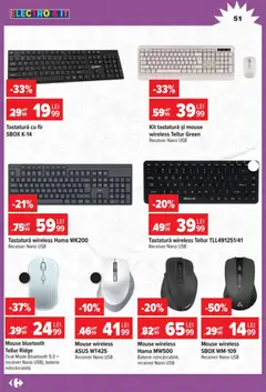 Ofertele Carrefour valabile de la 12.08.2026 | Pagină: 51 | Produse: Mouse, Tastatură, Usb, Baterie