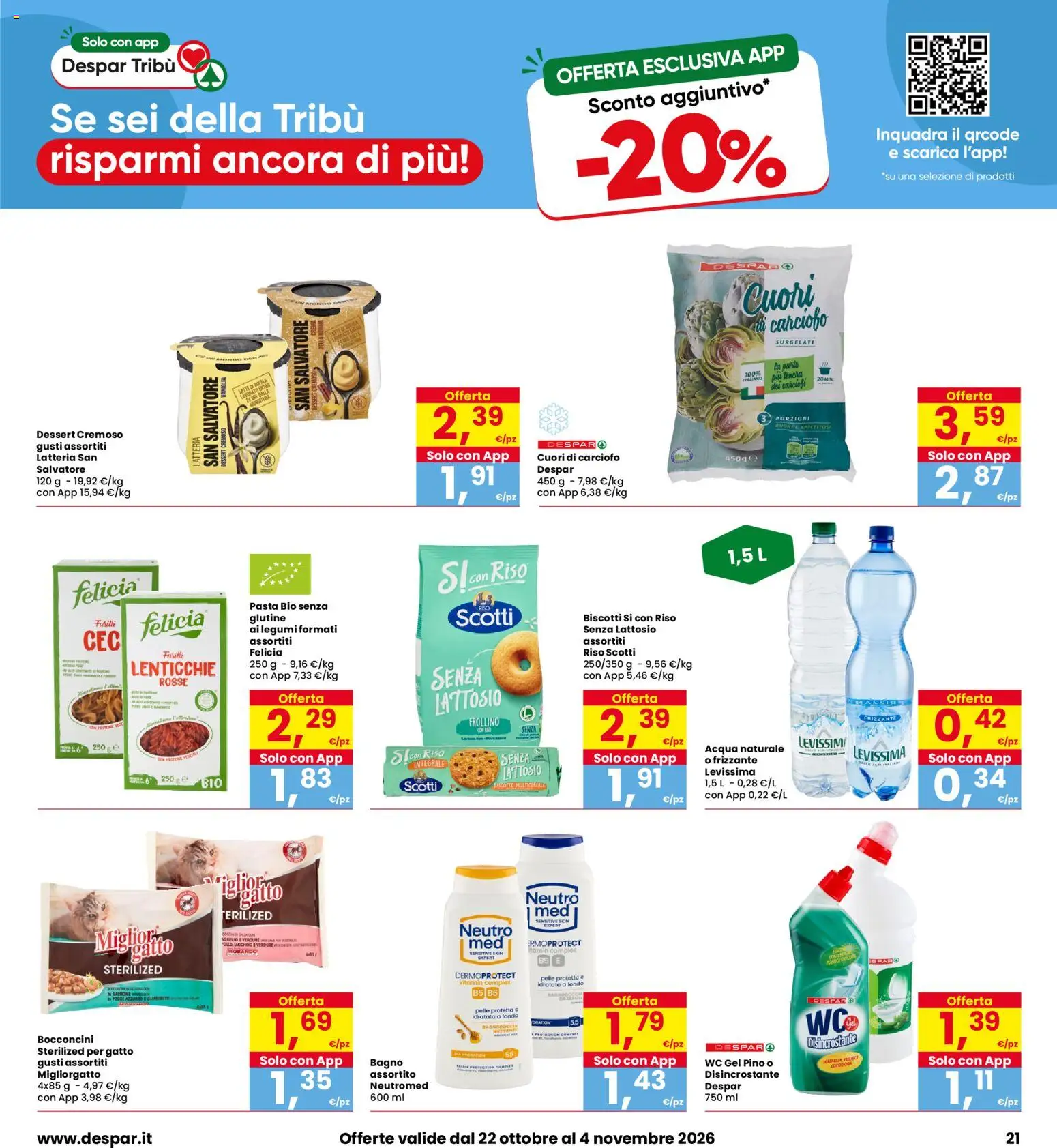 Volantino Eurospar del 22/10/2026 | Pagina: 21 | Prodotti: Salmone, Biscotti, Pasta, Fusilli