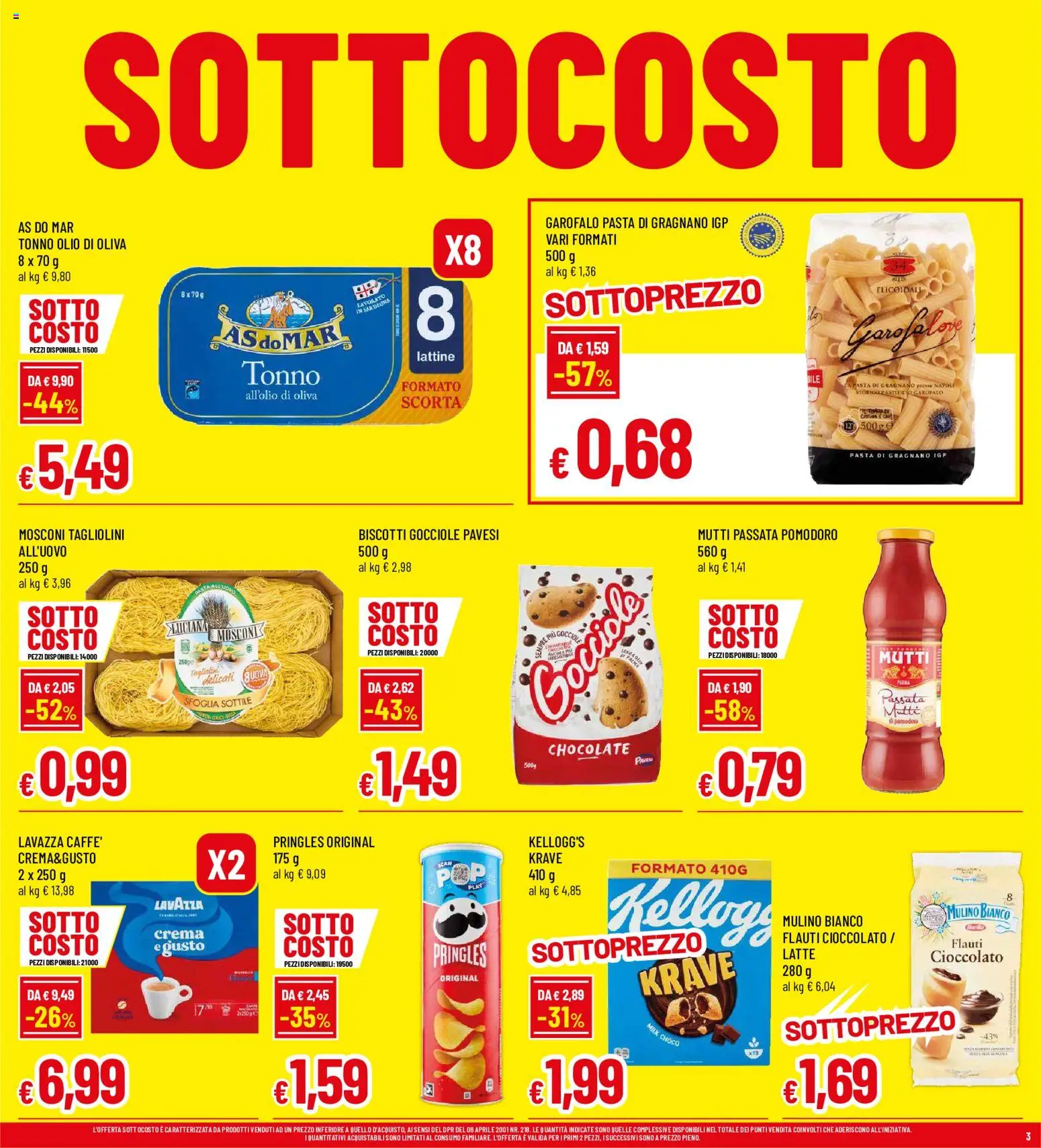 Volantino Famila del 03/09/2026 | Pagina: 3 | Prodotti: Olio, Pasta, Mutti passata, Olio di Oliva