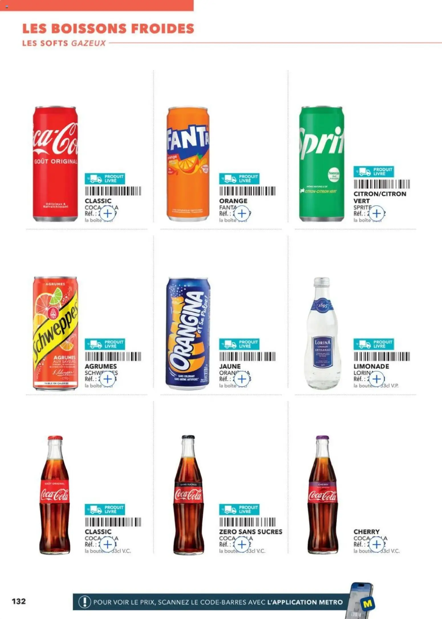 {H1} | Page: 132 | Produits: Orange, Limonade, Coca cola, Livre