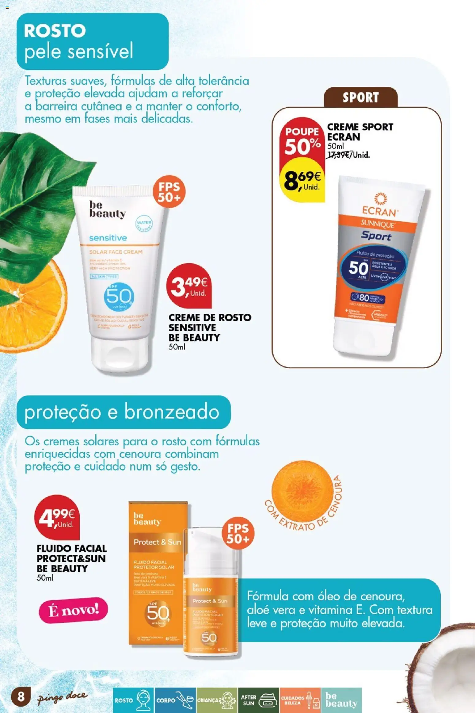 Pingo Doce Catálogo de solares 2026 │ válido de 24.03.2026 | Página: 8 | Produtos: Agua, Óleo, Cenoura, Creme