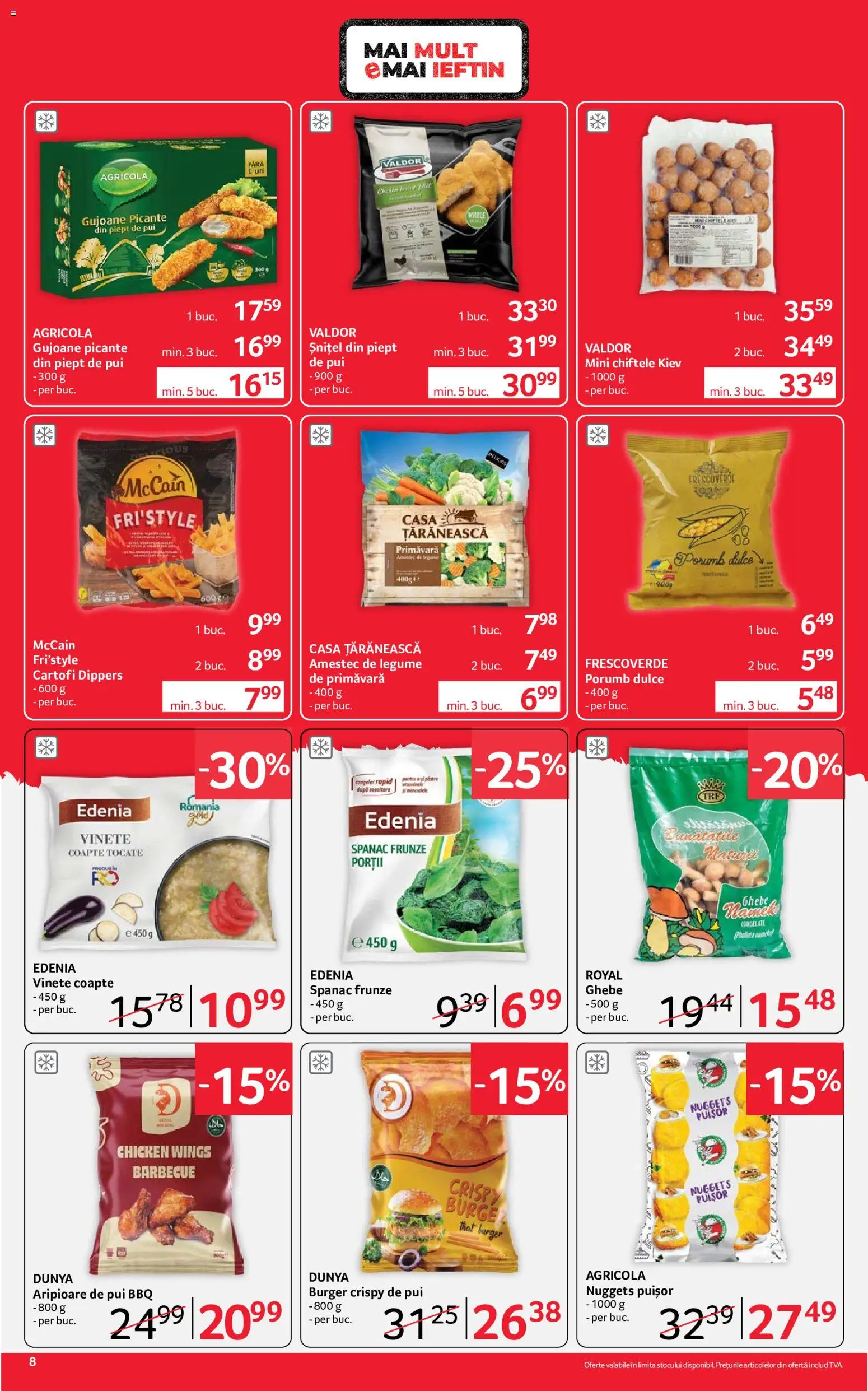 Noul catalog Selgros – valabil de la 21.08.2026 | Pagină: 8 | Produse: Pui, Amestec, Burger, Cartofi