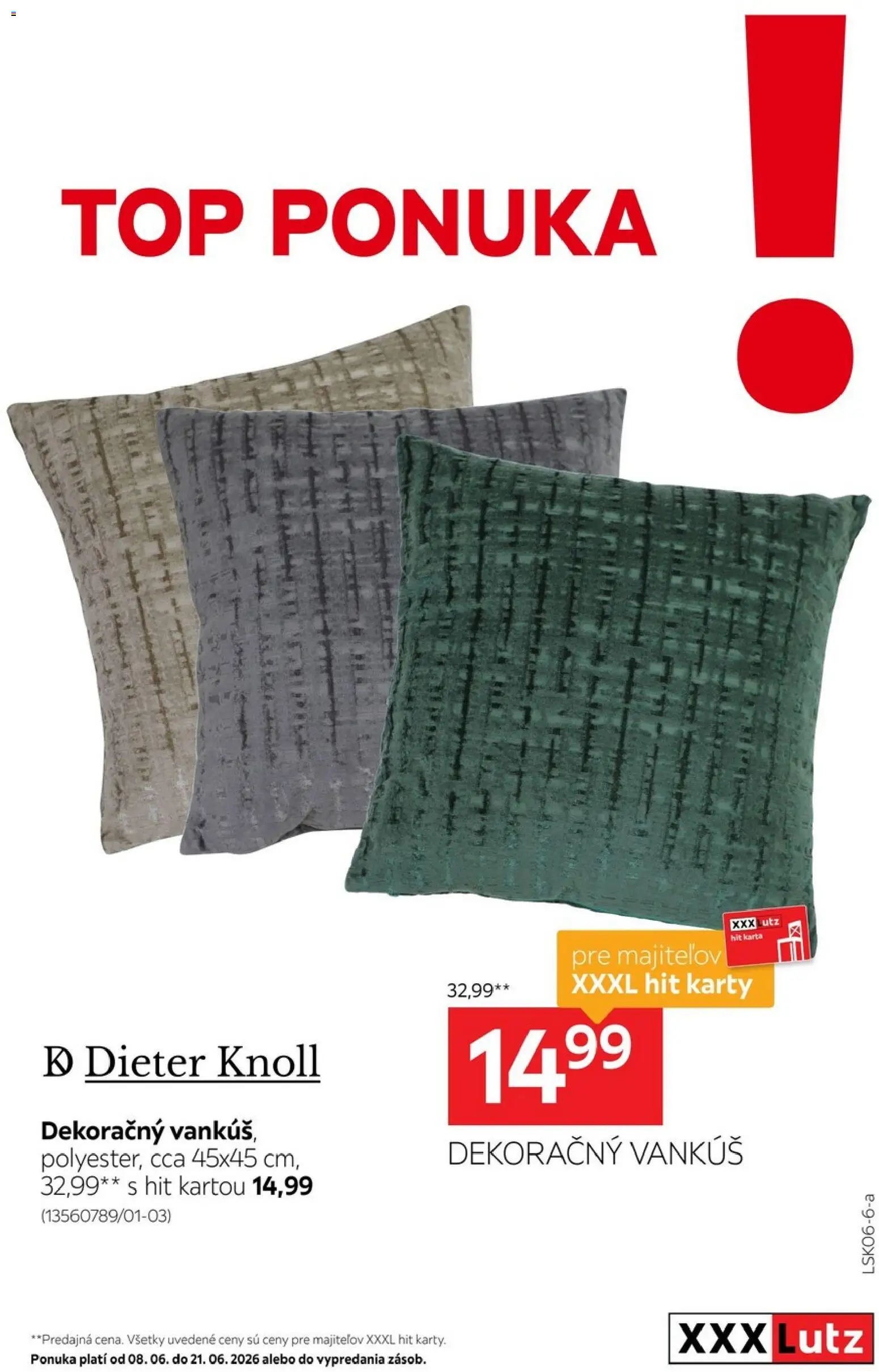 Nové XXXLutz akcie – leták je platný od 08.06.2026 | Strana: 11 | Produkty: Vankúš