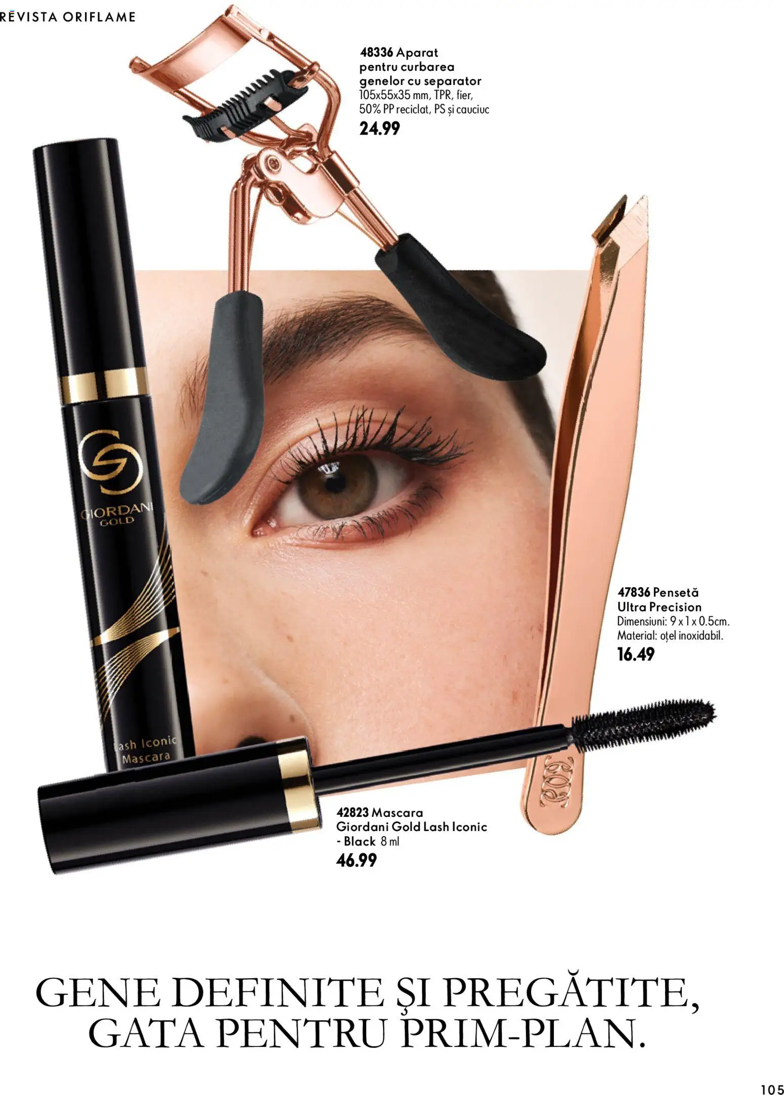 Noul catalog Oriflame – valabil de la 30.09.2026 | Pagină: 105 | Produse: Pensetă, Aparat, Mascara, Black