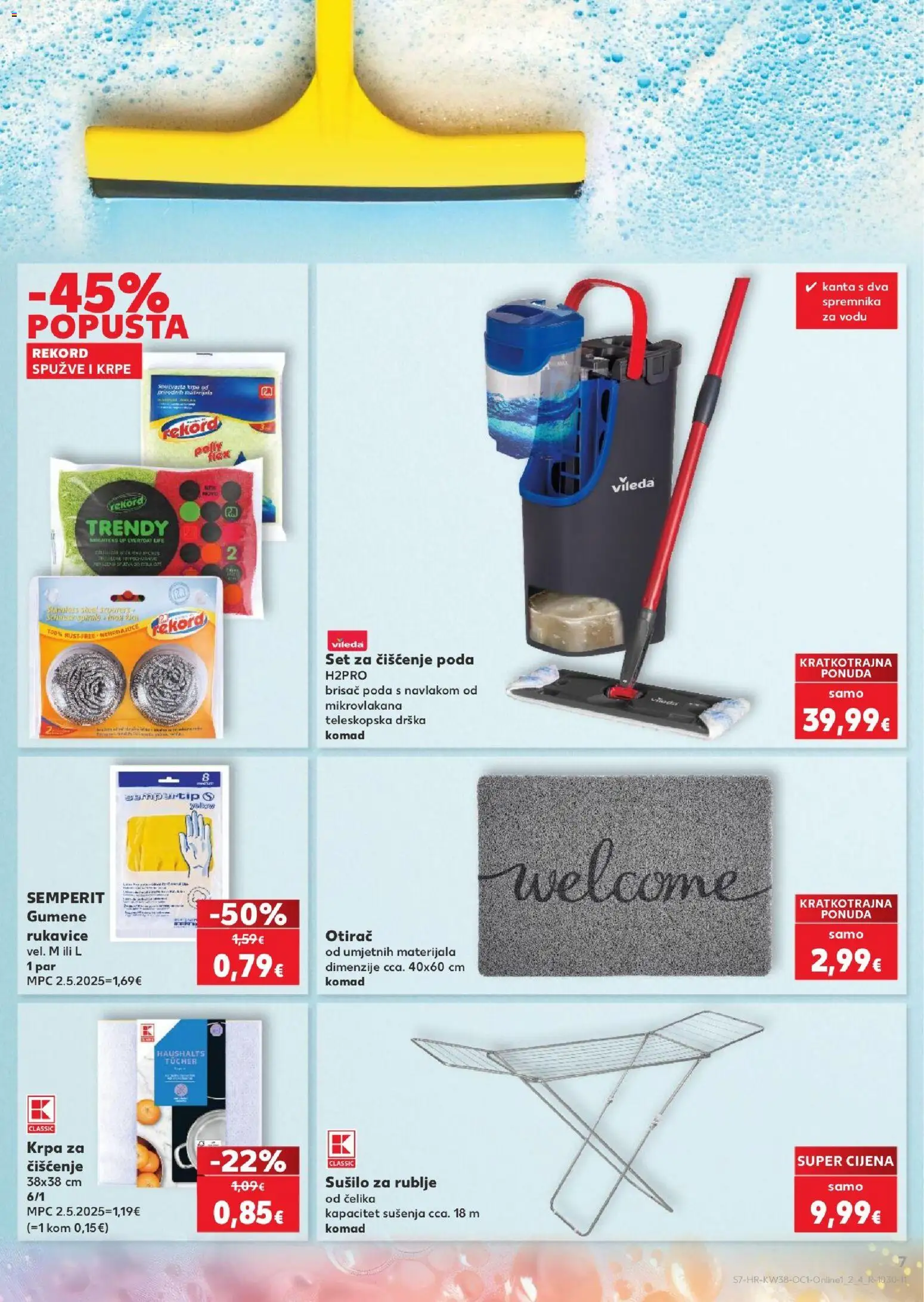 Kaufland katalog | vrijedi od 16.09.2026 | Stranica: 7 | Proizvodi: Mop, Krpe, Rukavice, Sušilo za rublje