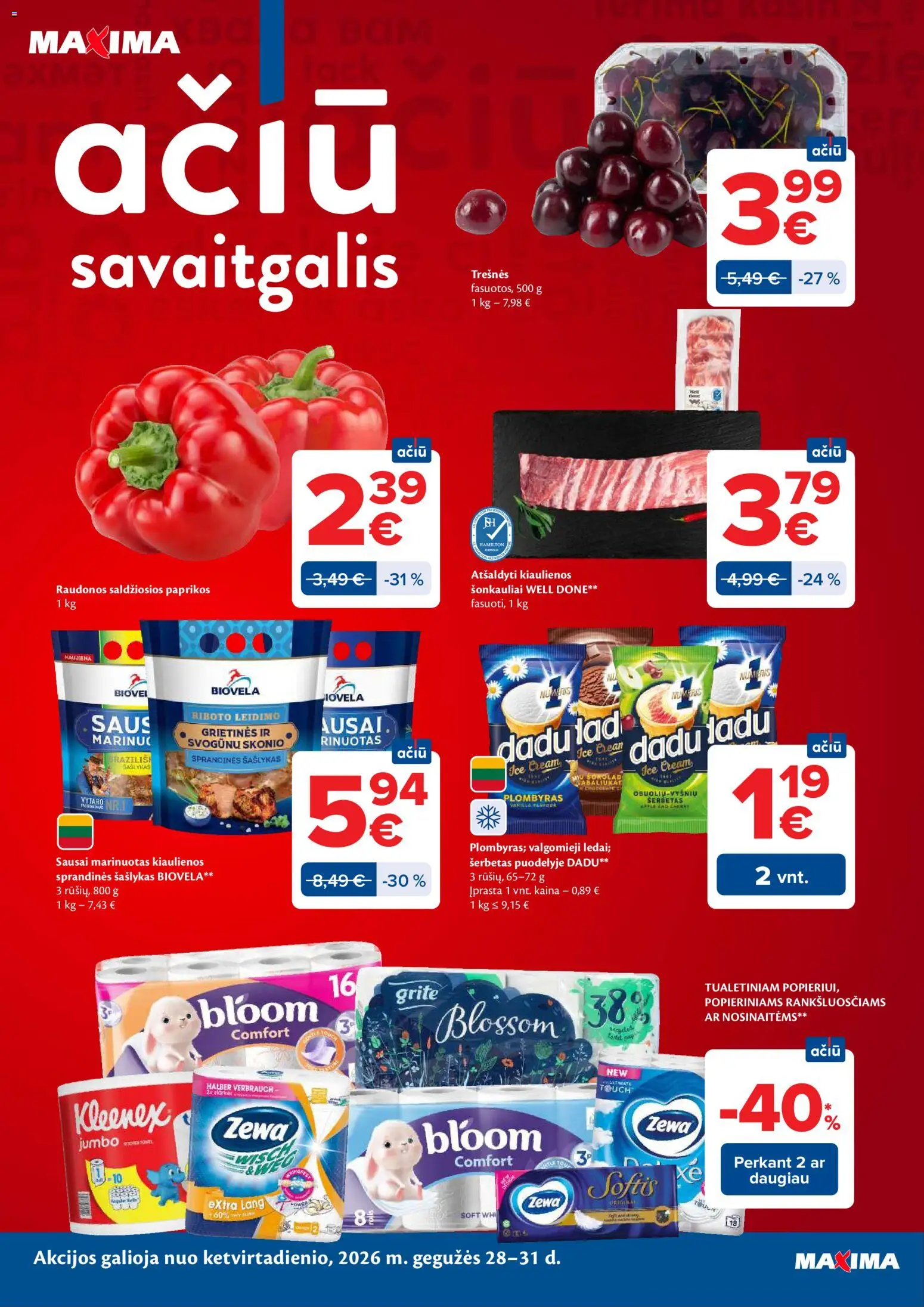 MAXIMA akcijos nuo 26.05.2026 | Puslapis: 48 | Prekių: Kiaulienos, Plombyras