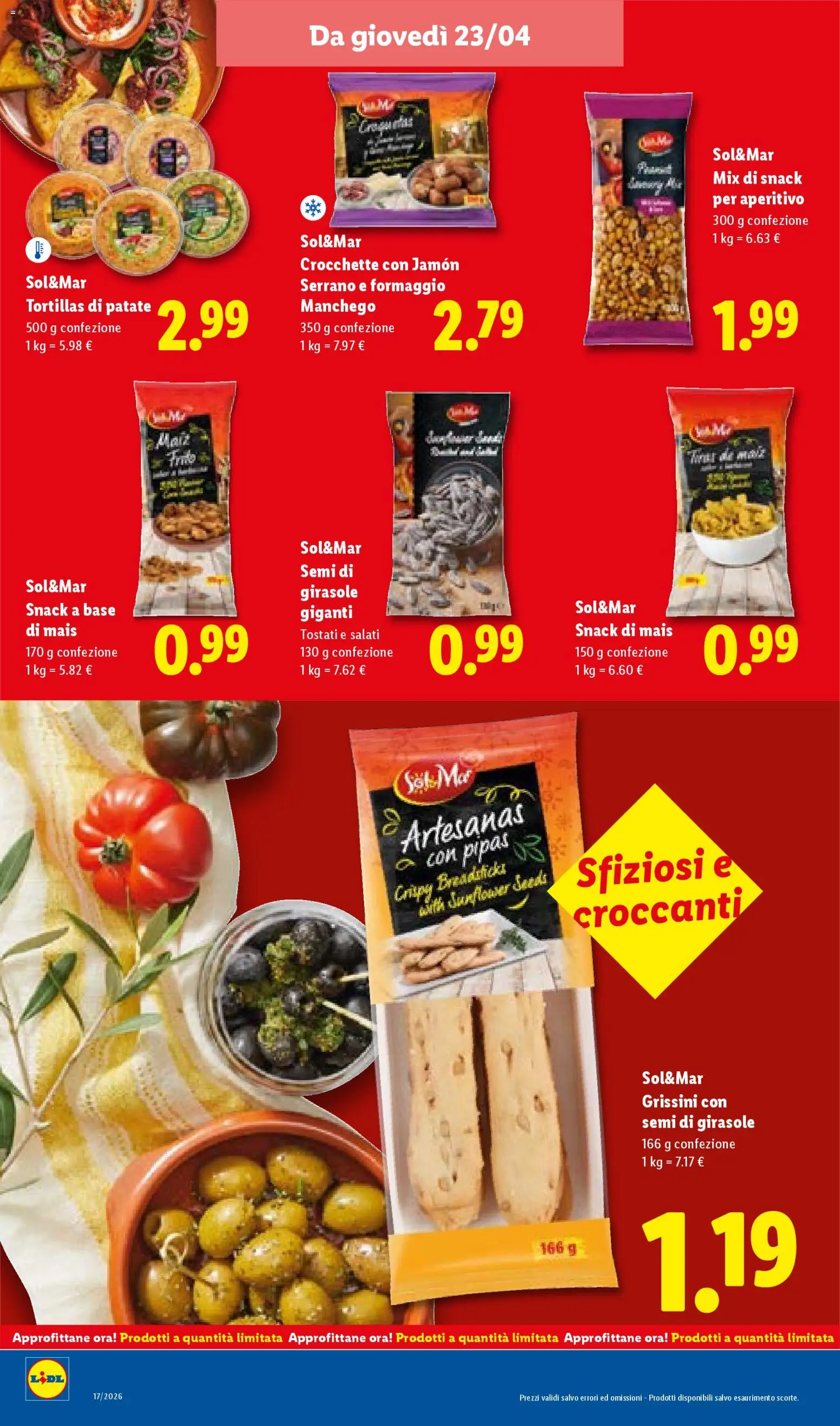 Volantino Lidl del 23.04.2026 | Pagina: 24 | Prodotti: Patate, Formaggio, Tortillas, Aperitivo
