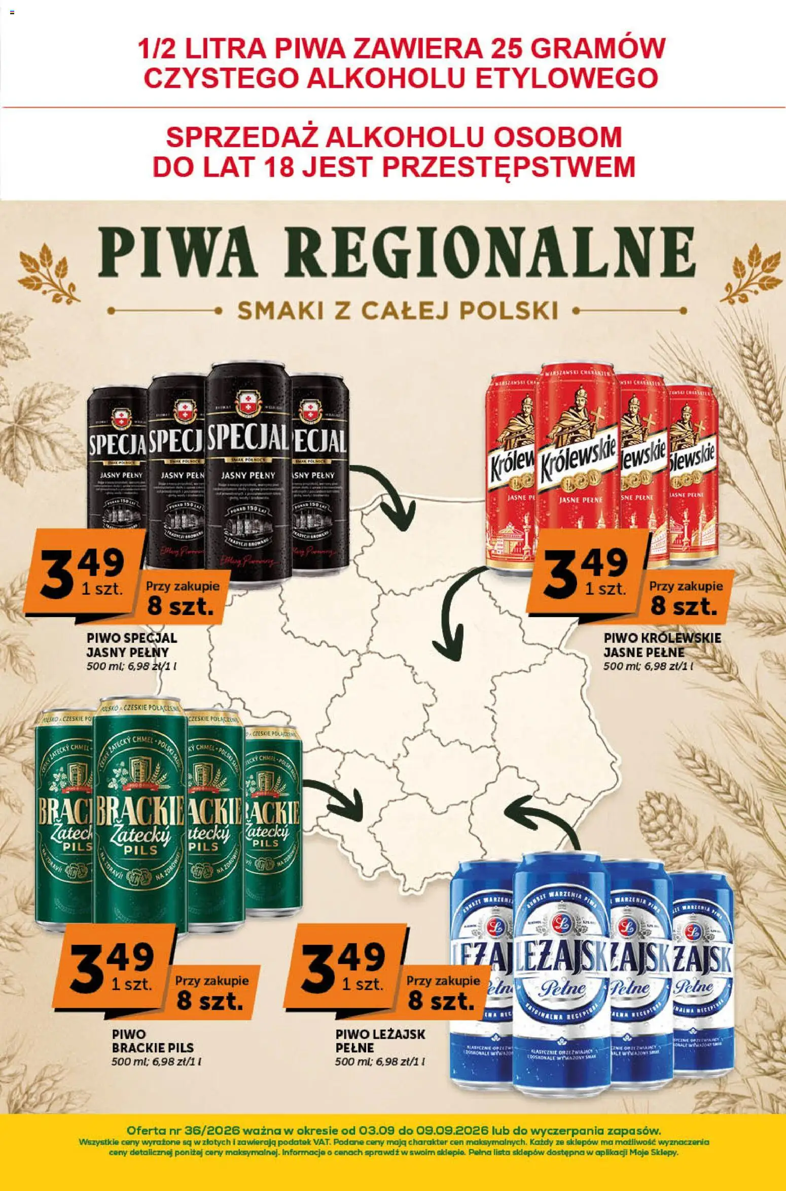 Groszek gazetka - Sprawdź, co więcej od 03.09.2026 | Strona: 9 | Produkty: Piwo Królewskie, Piwo, Piwo Leżajsk