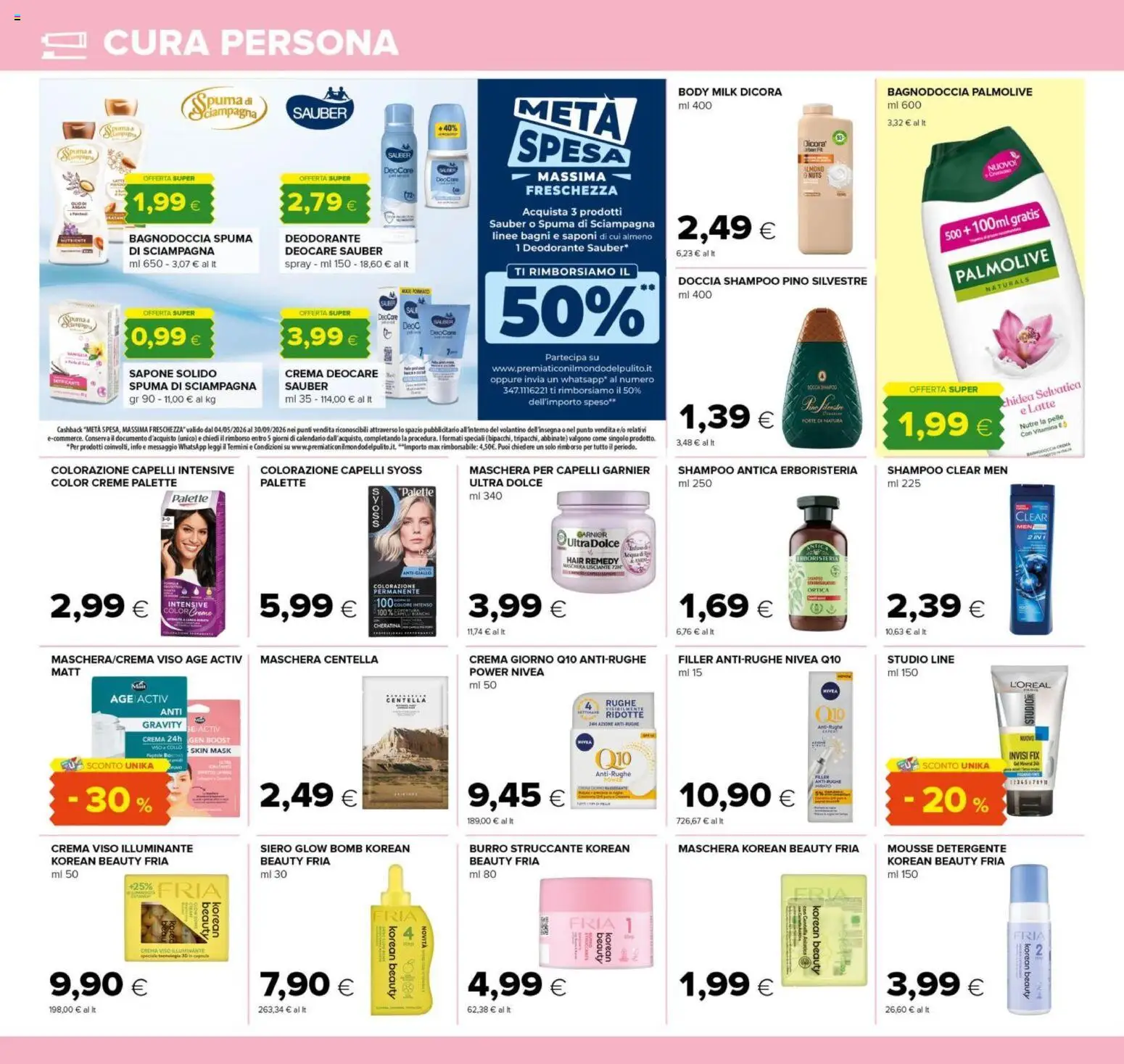 Volantino Oasi del 14/09/2026 | Pagina: 24 | Prodotti: Shampoo, Maschera per capelli, Crema viso, Collo