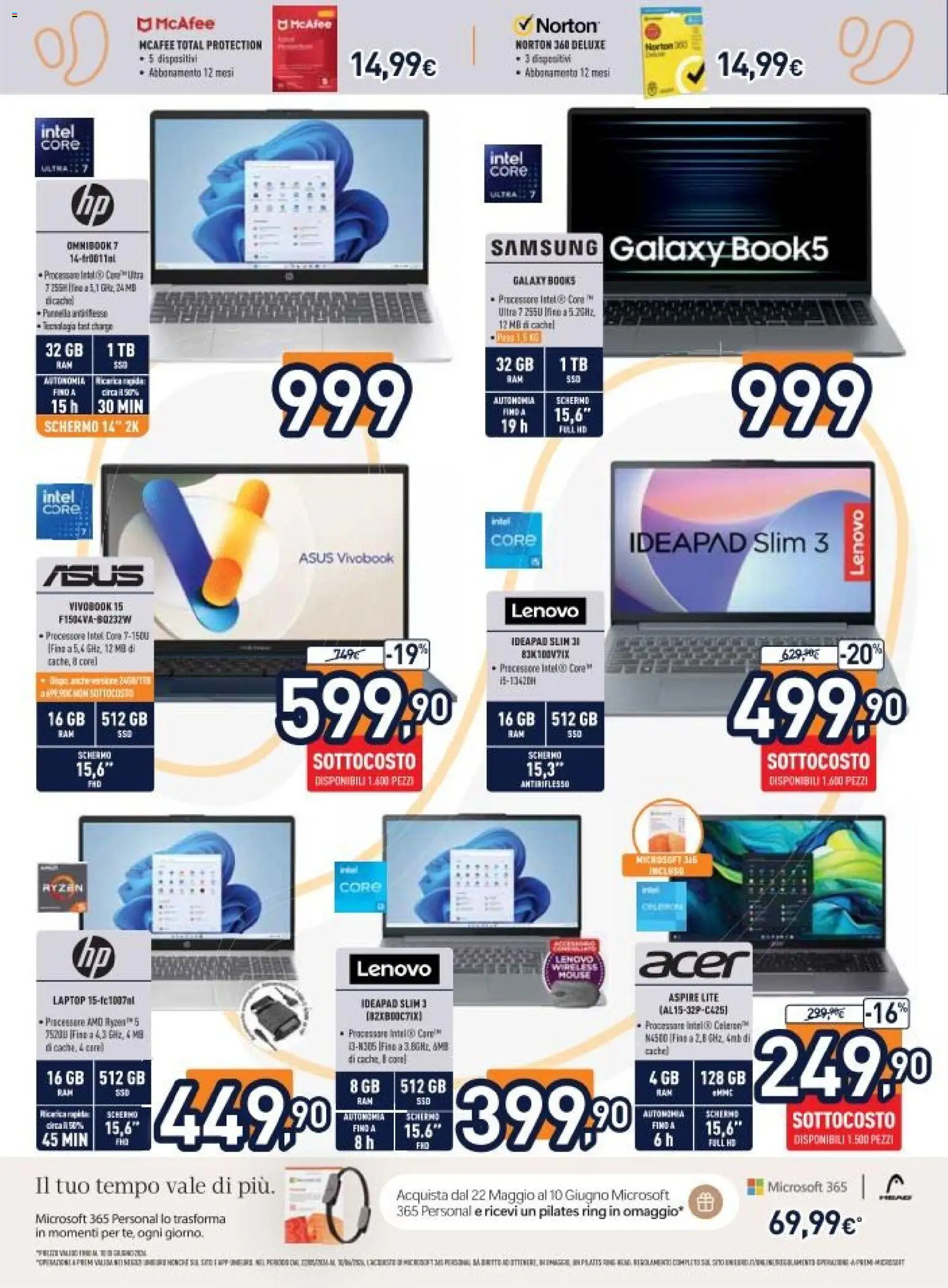 Volantino Unieuro del 22.05.2026 | Pagina: 14 | Prodotti: Schermo, Laptop, Samsung