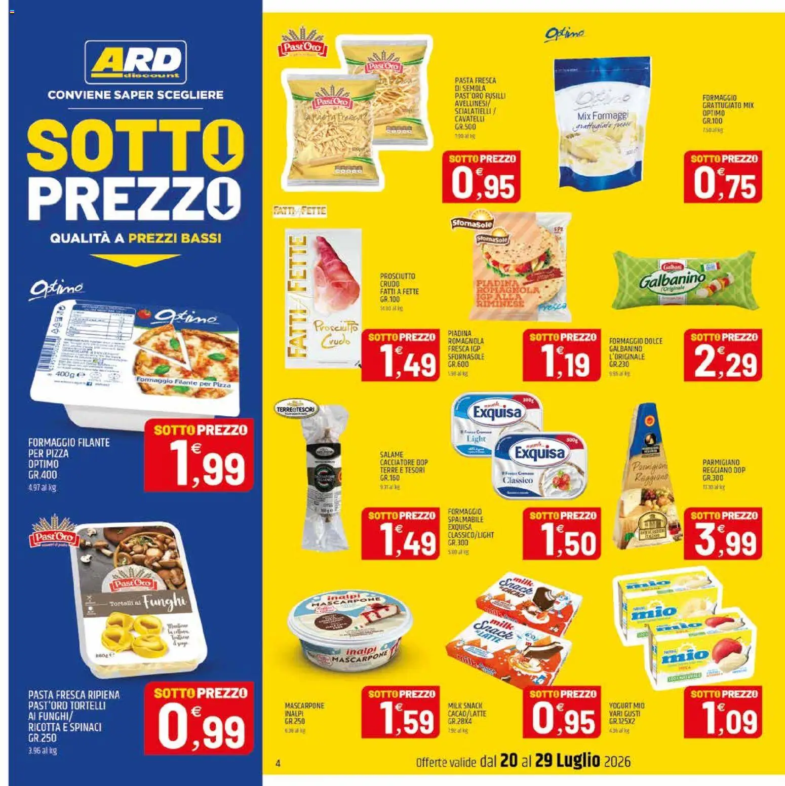 Volantino ARD Discount del 20/07/2026 | Pagina: 12 | Prodotti: Prosciutto Crudo, Pasta, Ricotta, Cacao