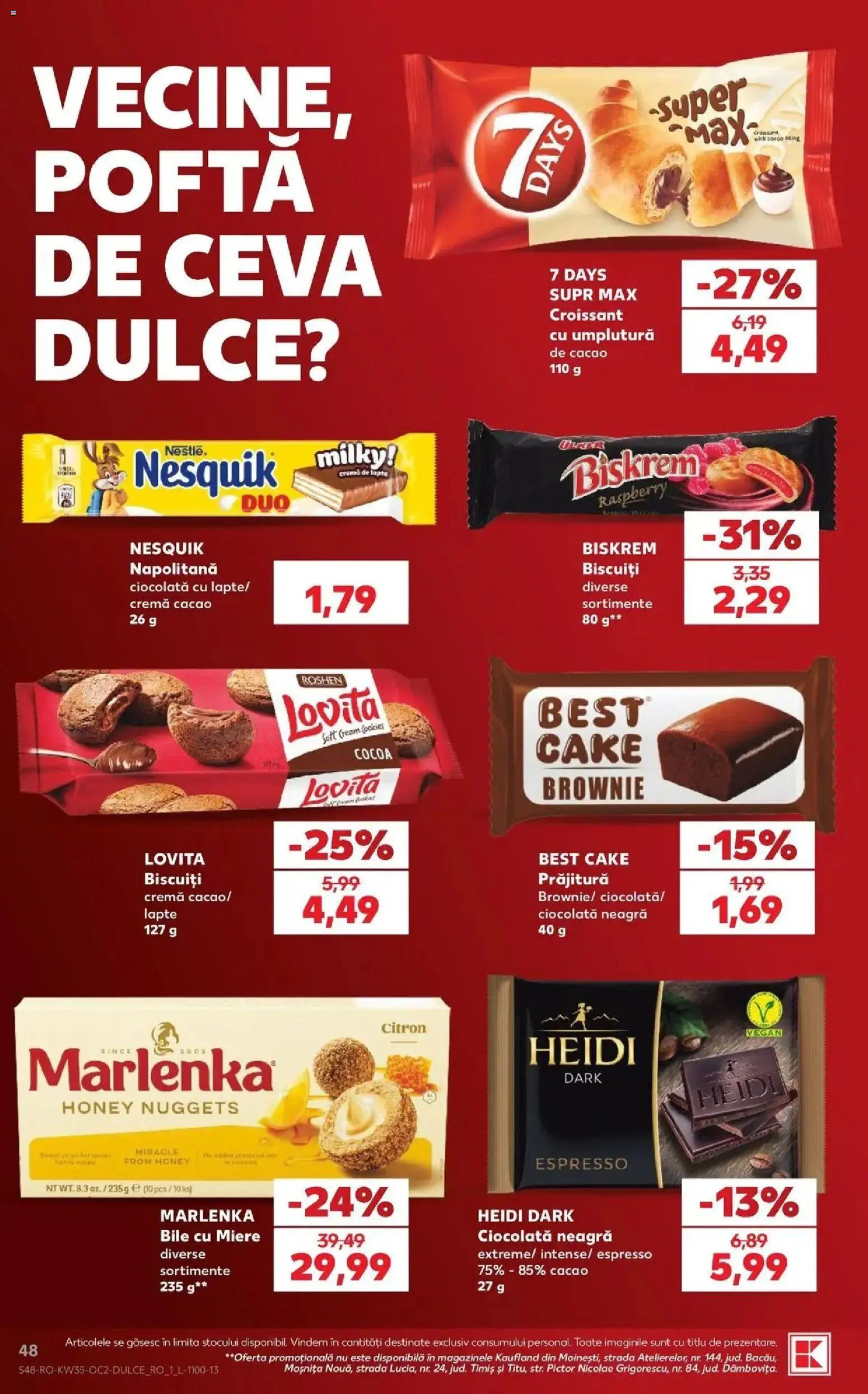 Kaufland Focșani 26.08.2026 - Revista si Oferta | Pagină: 48 | Produse: Croissant, Miere, Cremă, Cacao
