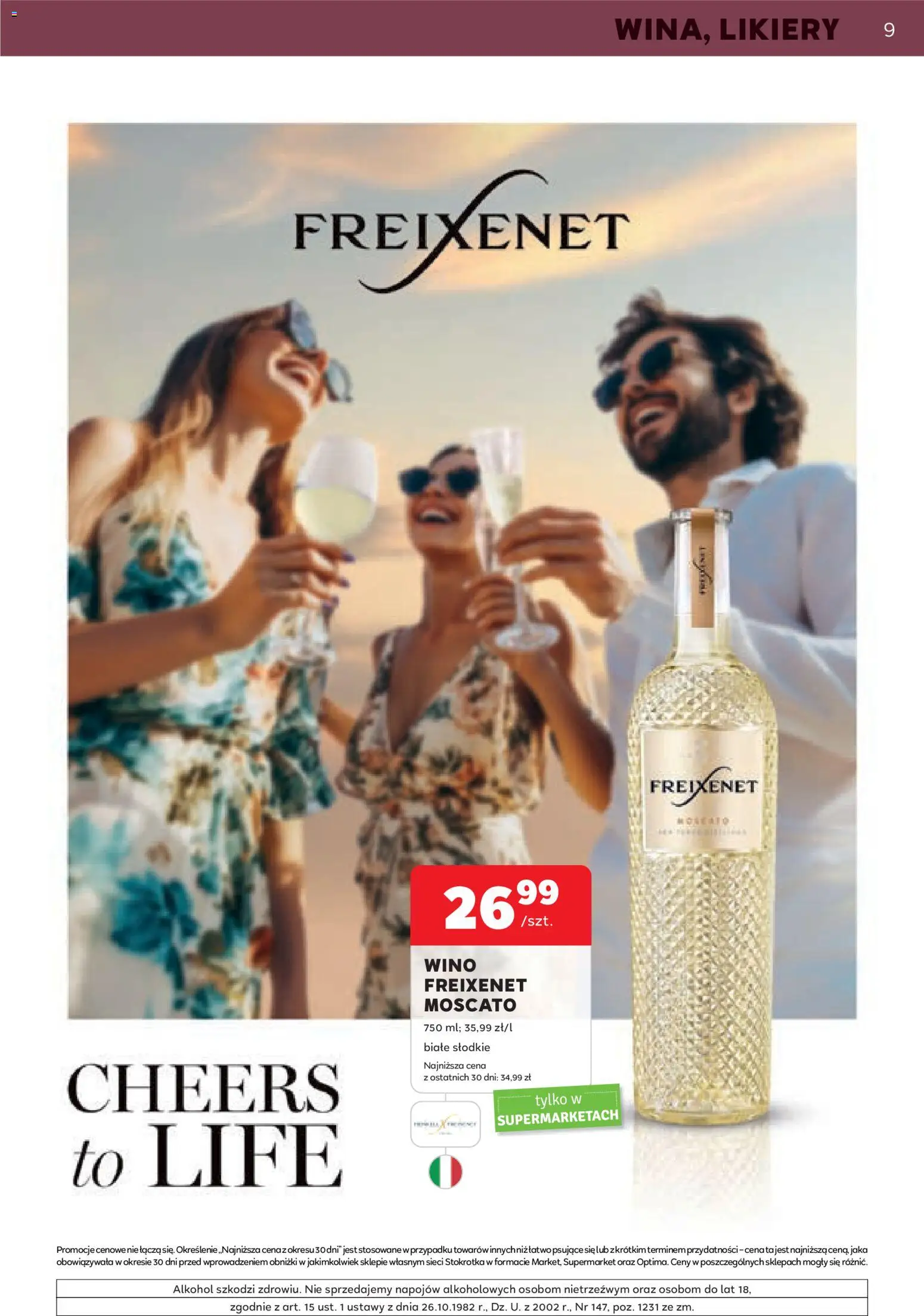 Stokrotka gazetka - Oferta alkoholowa od 09.07.2026 | Strona: 9 | Produkty: Stokrotka, Wino, Alkohol