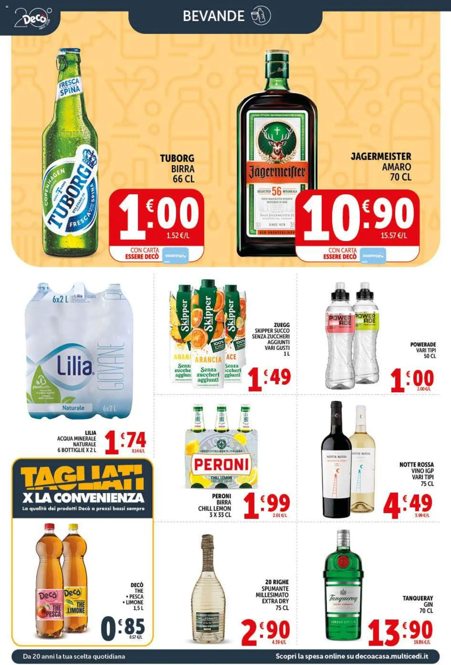 Volantino Decò del 20.05.2026 | Pagina: 10 | Prodotti: Succo, Birra, Pesca, Arancia