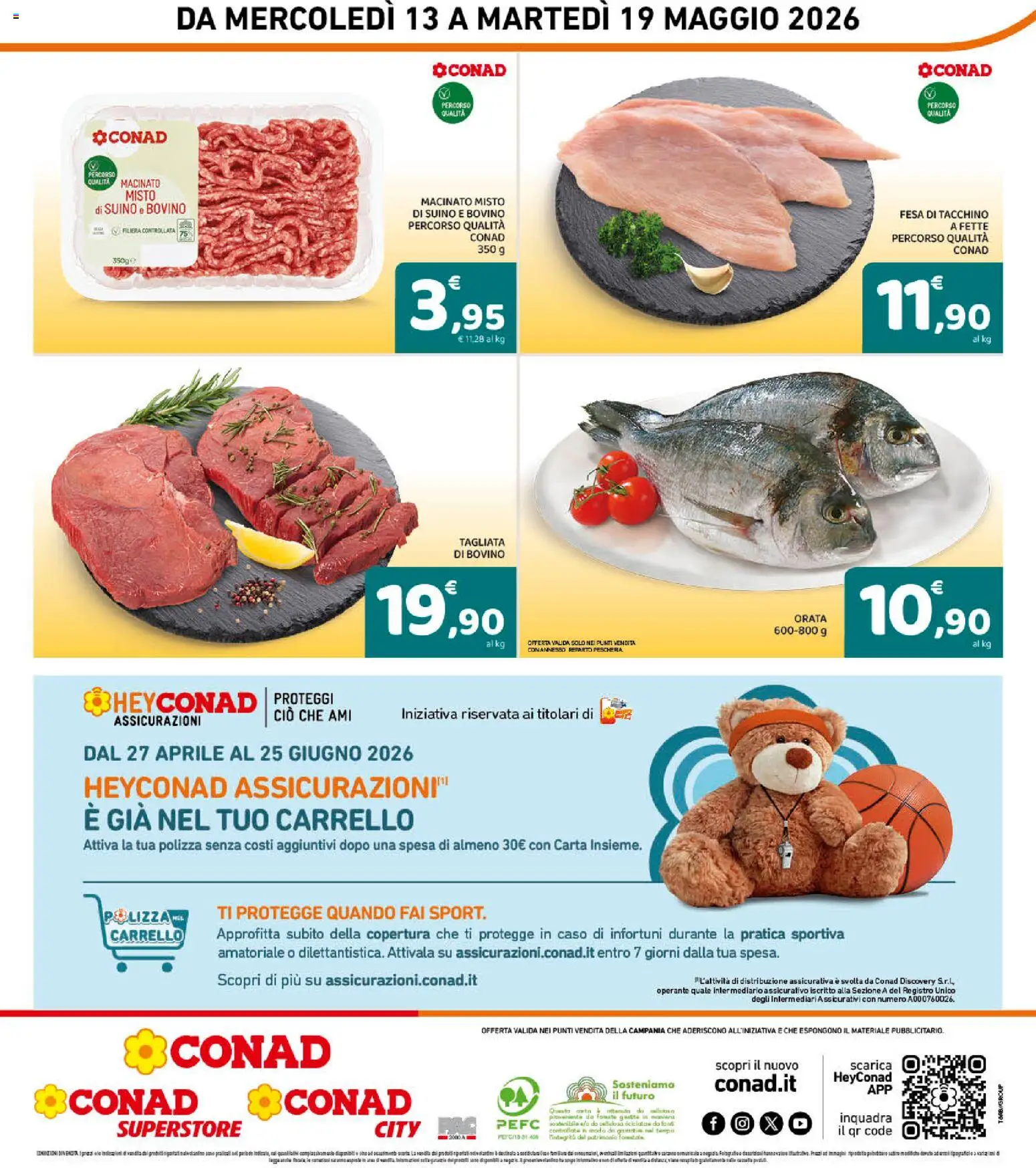 Volantino Conad del 13.05.2026 | Pagina: 8 | Prodotti: Bovino, Suino, Tacchino, Macinato