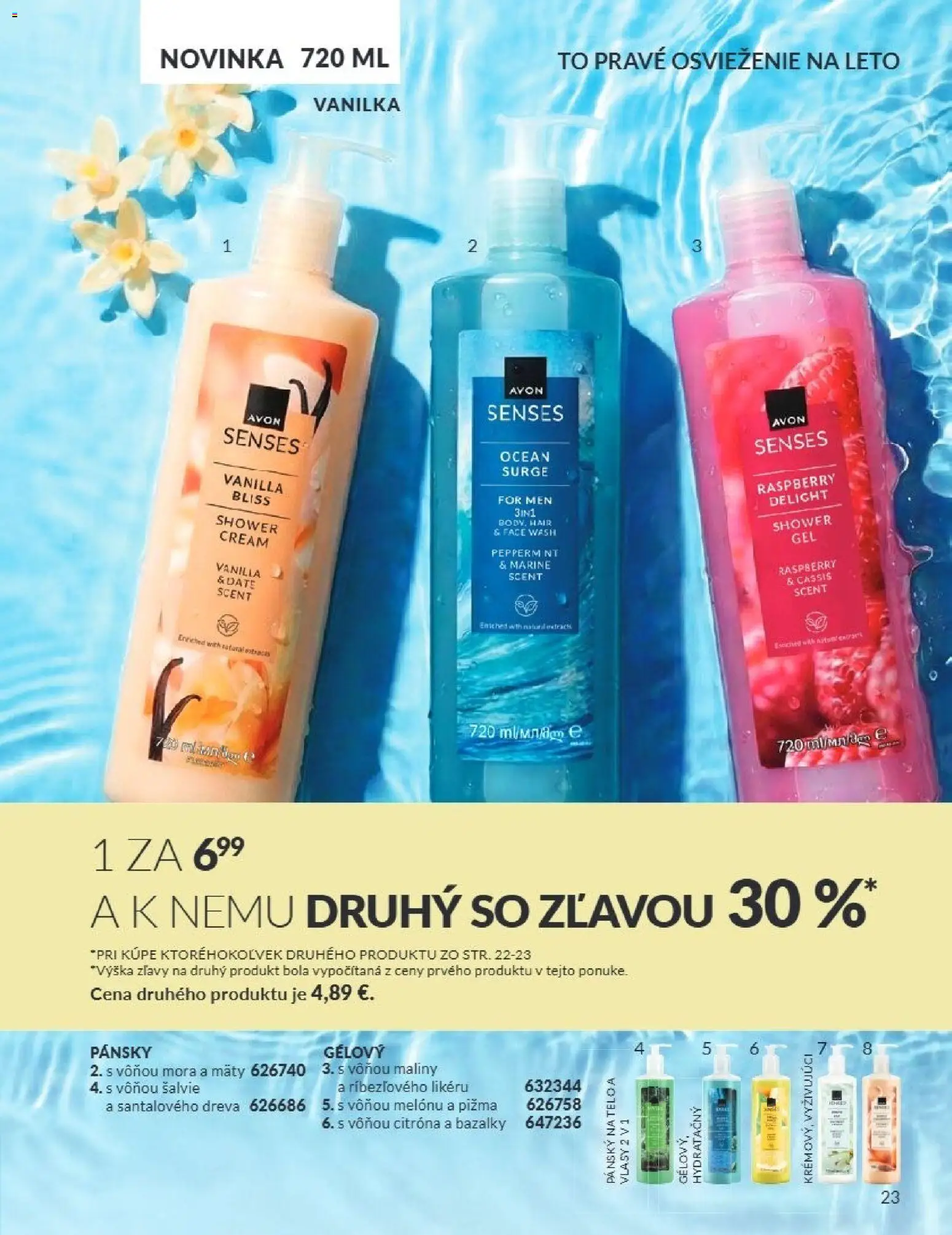 Nové Avon akcie – leták je platný od 01.08.2026 | Strana: 23 | Produkty: Maliny, Vanilka