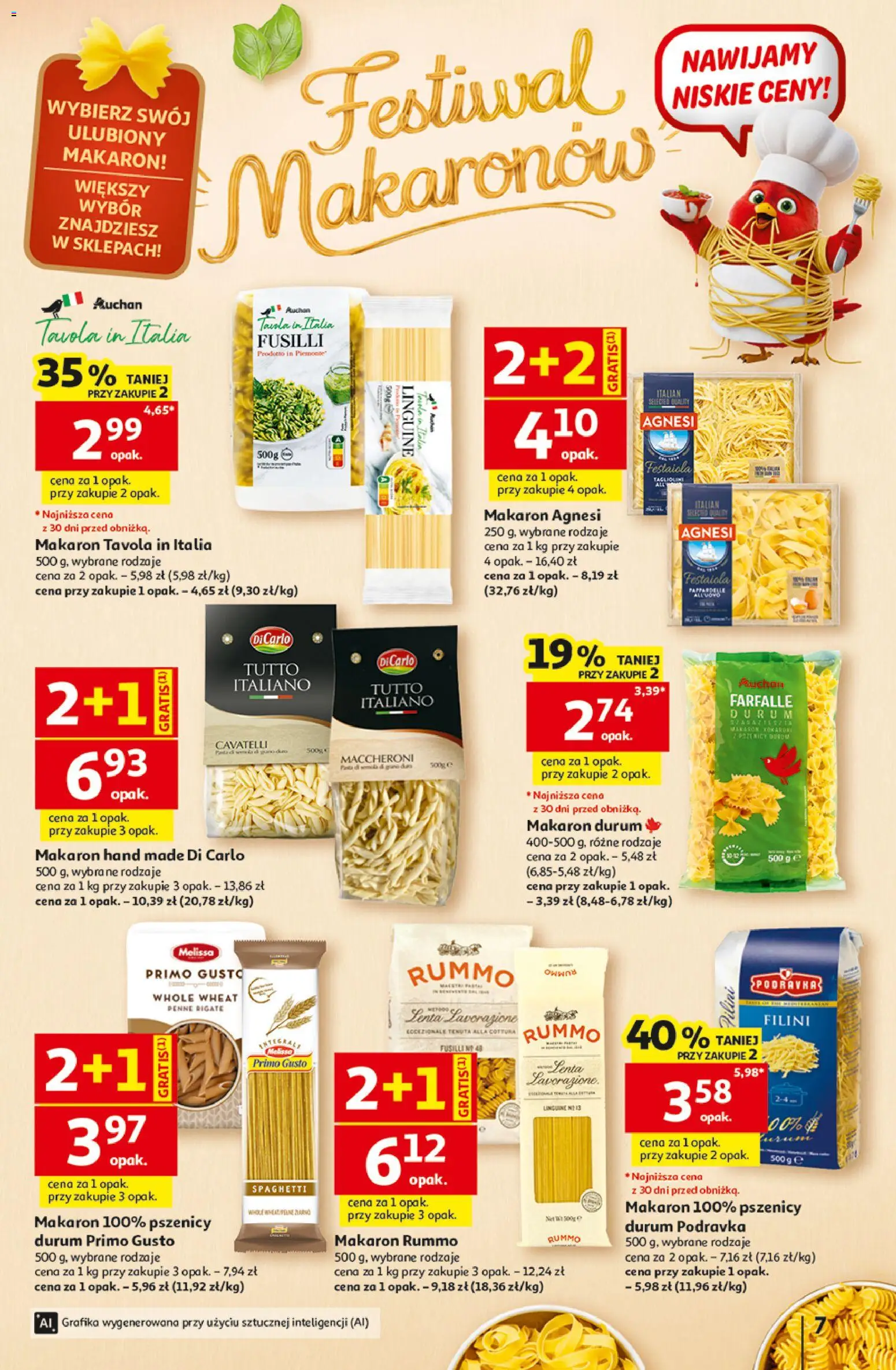 Auchan gazetka - Hipermarket od 15.10.2026 | Strona: 7 | Produkty: Spaghetti, Makaron durum, Makaron