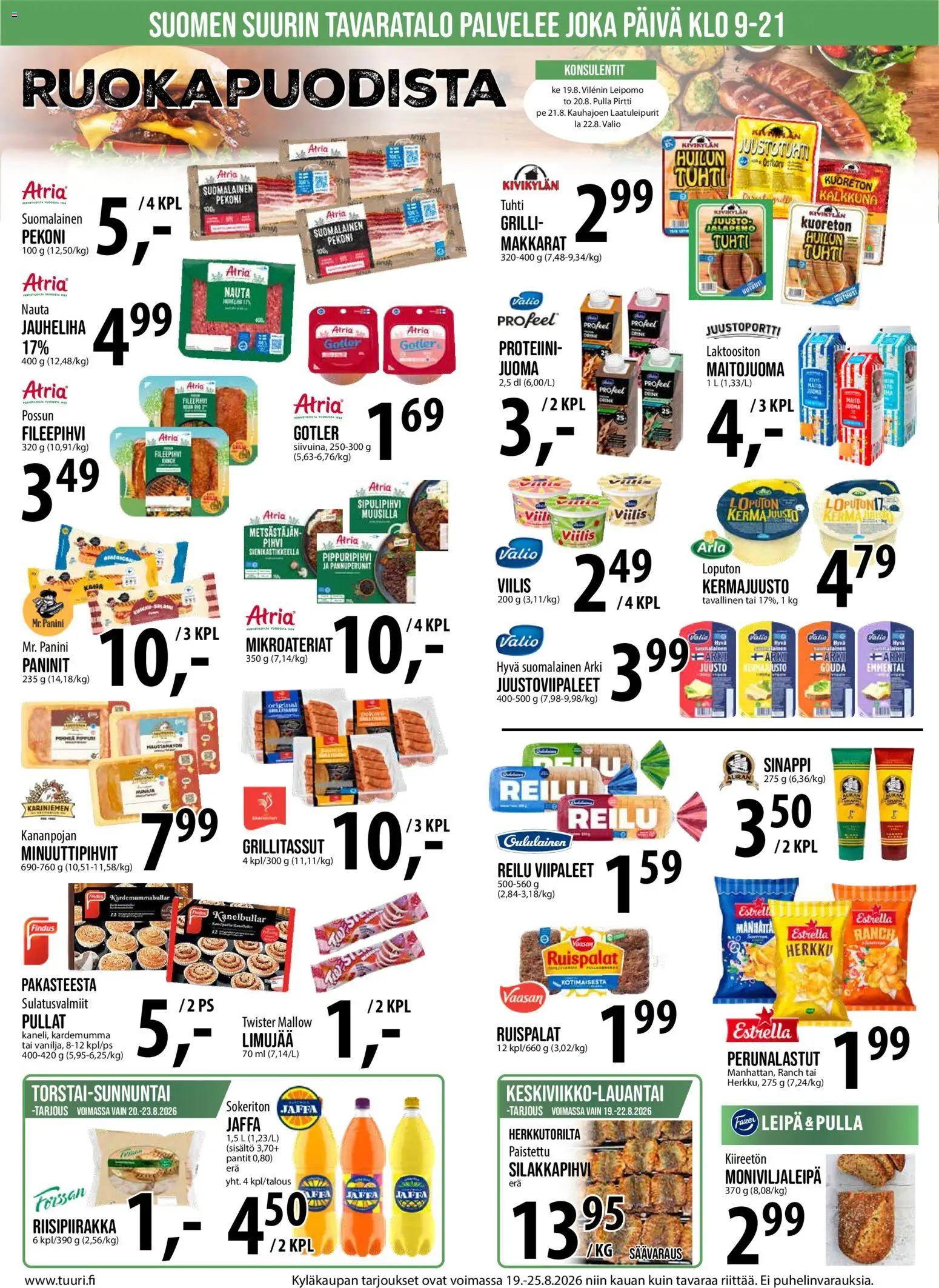 Tuuri tarjoukset – voimassa 19/08/2026 alkaen | Sivu: 6 | Tuotteet: Sinappi, Juusto, Pihvi, Pulla