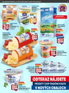 COOP Jednota leták platný od 25.06.2026 | Strana: 3 | Produkty: Mlieko, Syr, Jogurt, Biely jogurt