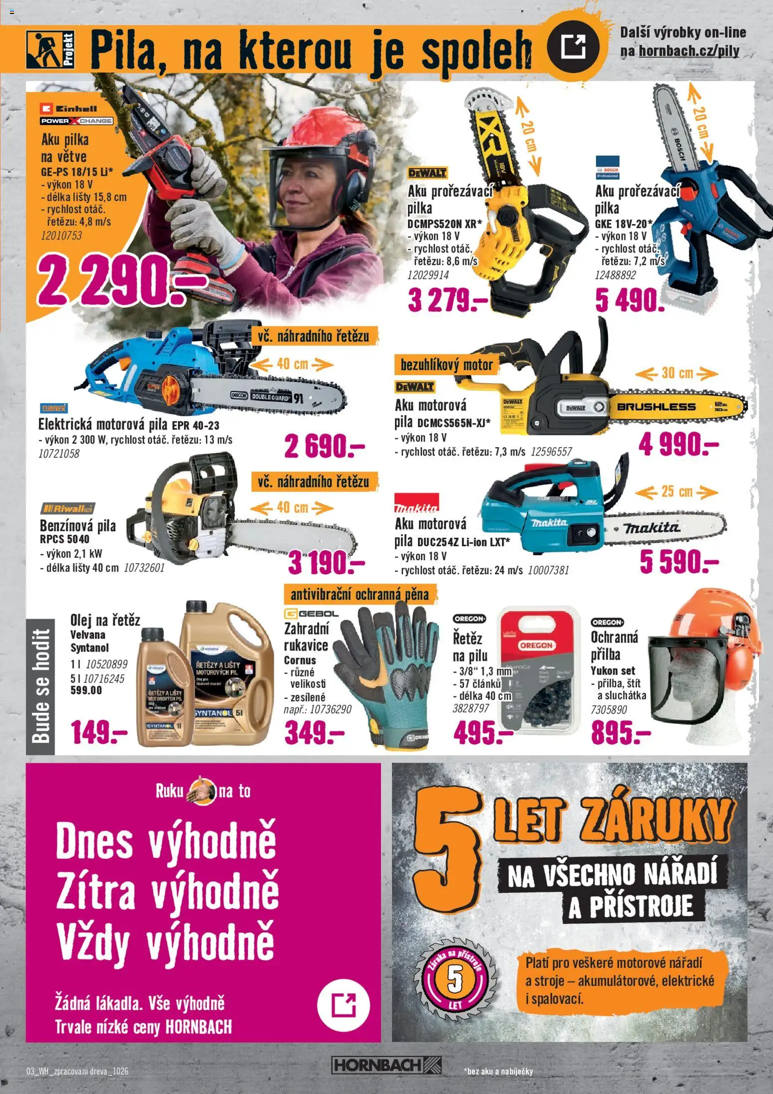 HORNBACH leták - Zpracování dřeva od 30.09.2026 | Strana: 3 | Produkty: Dewalt, Olej, Makita, Motorová pila
