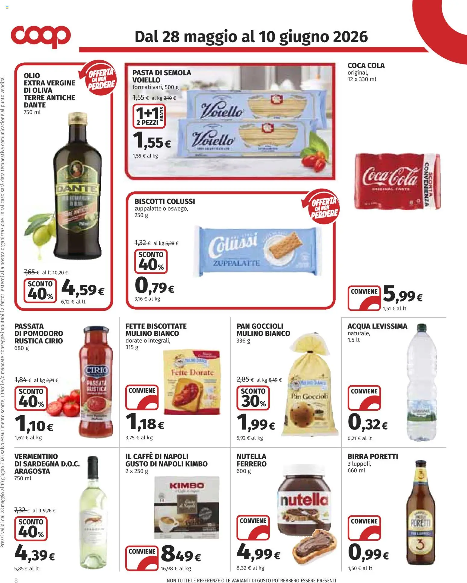 Volantino COOP del 28.05.2026 | Pagina: 8 | Prodotti: Birra, Olio, Data, Coca Cola
