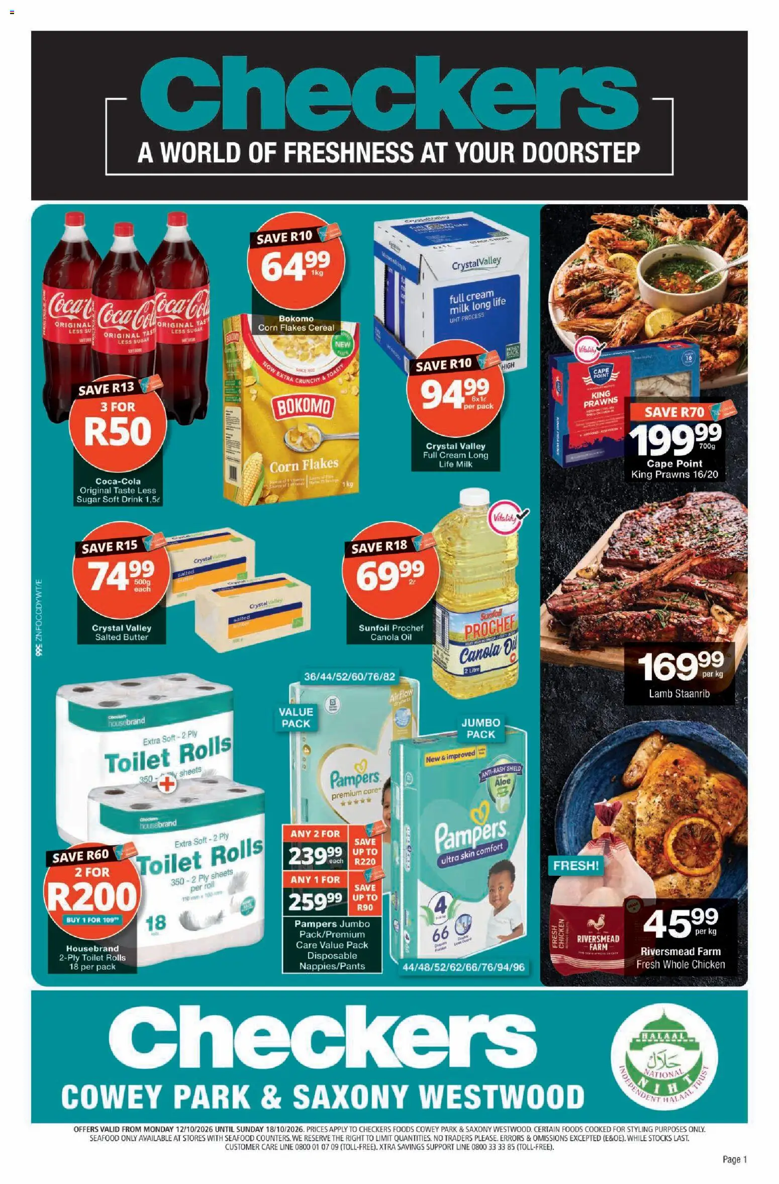 New Checkers catalogue – valid from 12/10/2026 | Page: 1 | Products: Corn, Corn flakes, Oil, Toasty