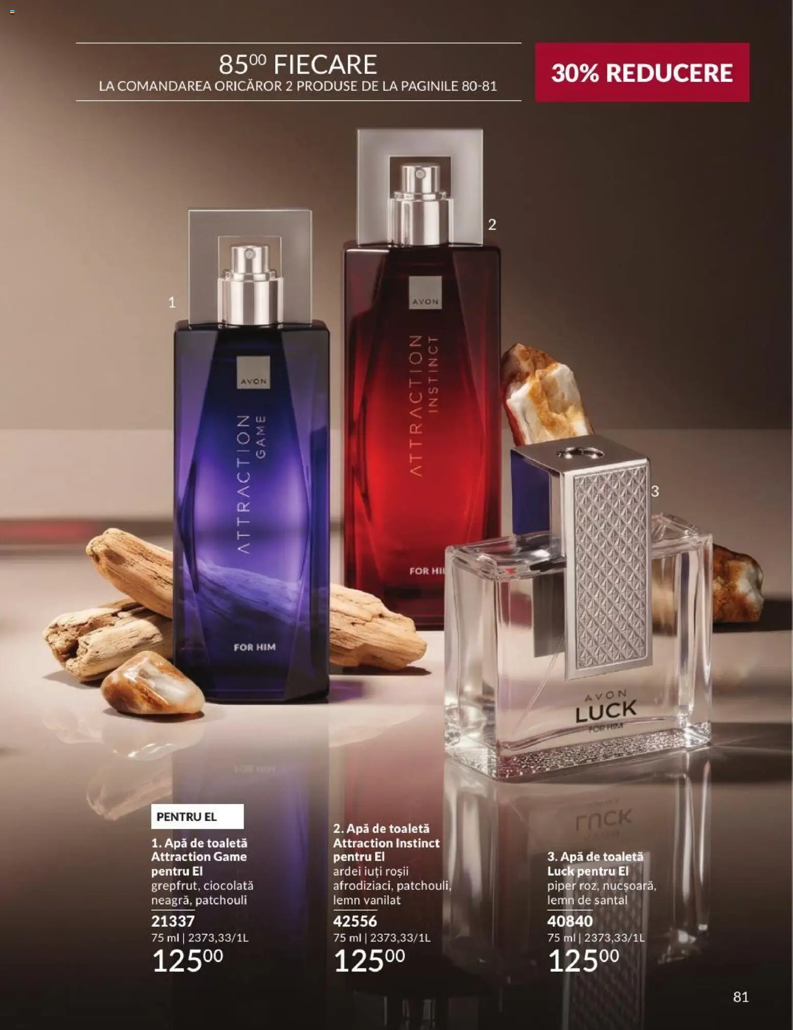 Noul catalog Avon – valabil de la 01.09.2026 | Pagină: 81 | Produse: Apă de toaletă, Ardei, Ciocolată, Roșii