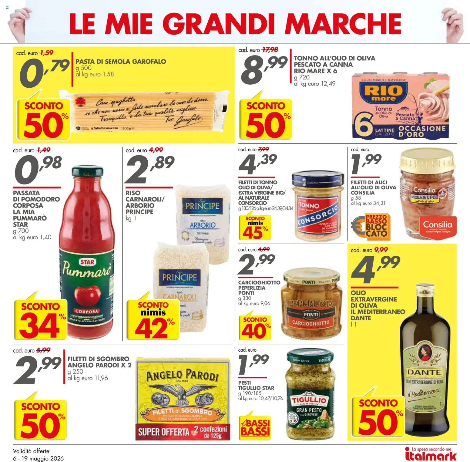 Volantino Italmark del 06.05.2026 | Pagina: 3 | Prodotti: Pomodoro, Olio, Tonno, Sgombro