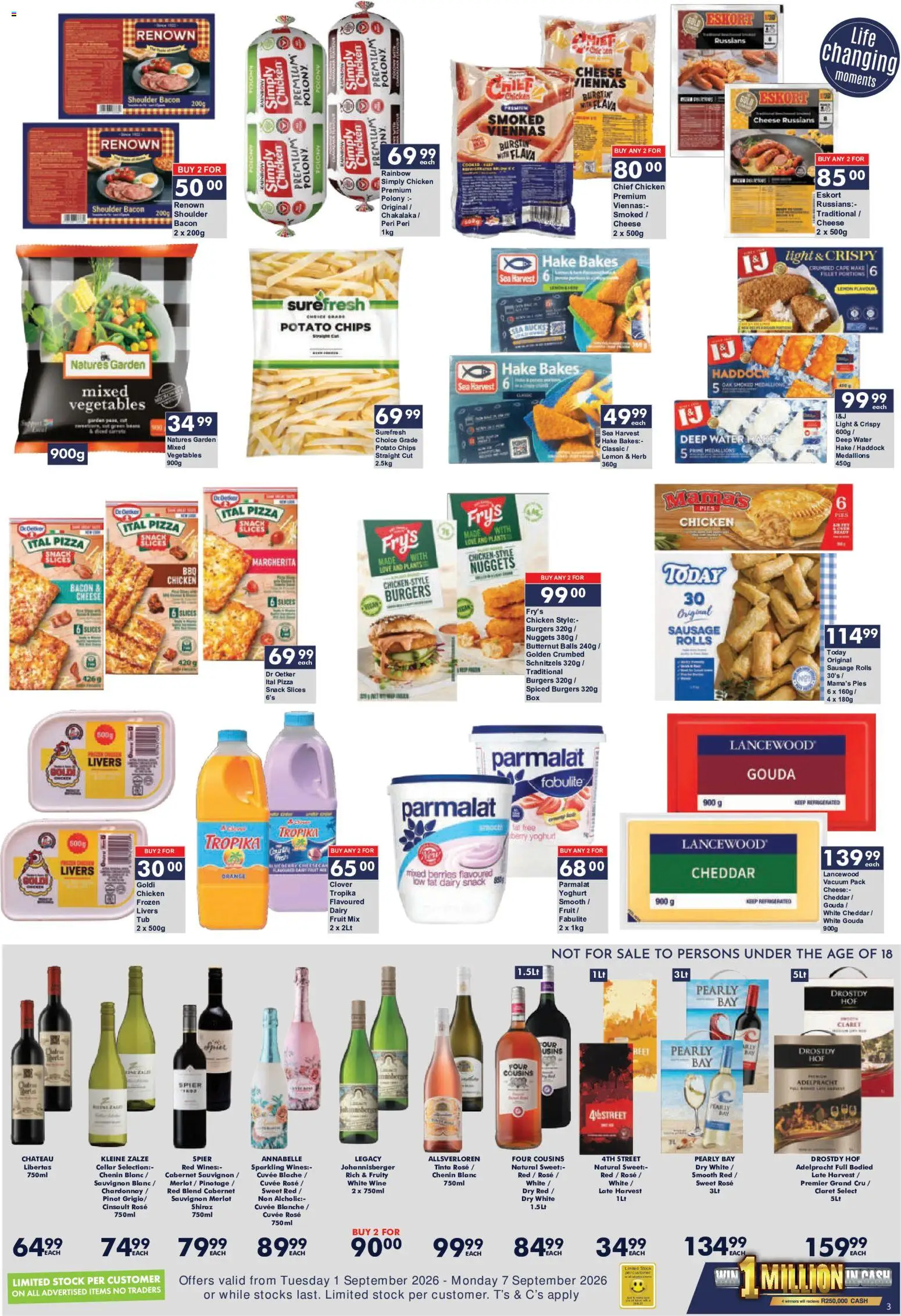 New President Hyper catalogue – valid from 01/09/2026 | Page: 3 | Products: Chicken slices, Chips, Water, Fruit