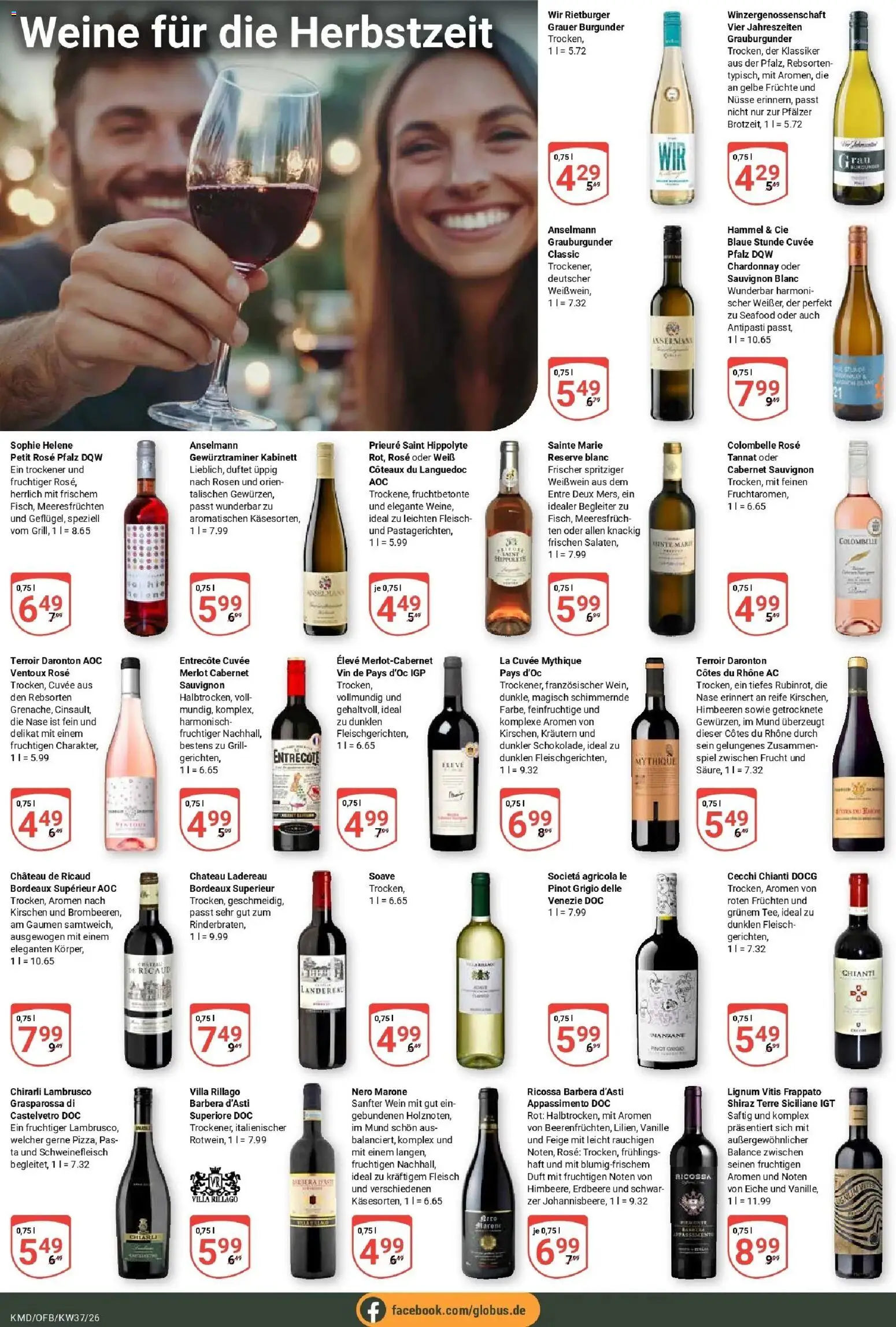 Globus Prospekt Köln – gültig ab 07.09.2026 | Seite: 19 | Produkte: Weißwein, Merlot, Kirschen, Nüsse