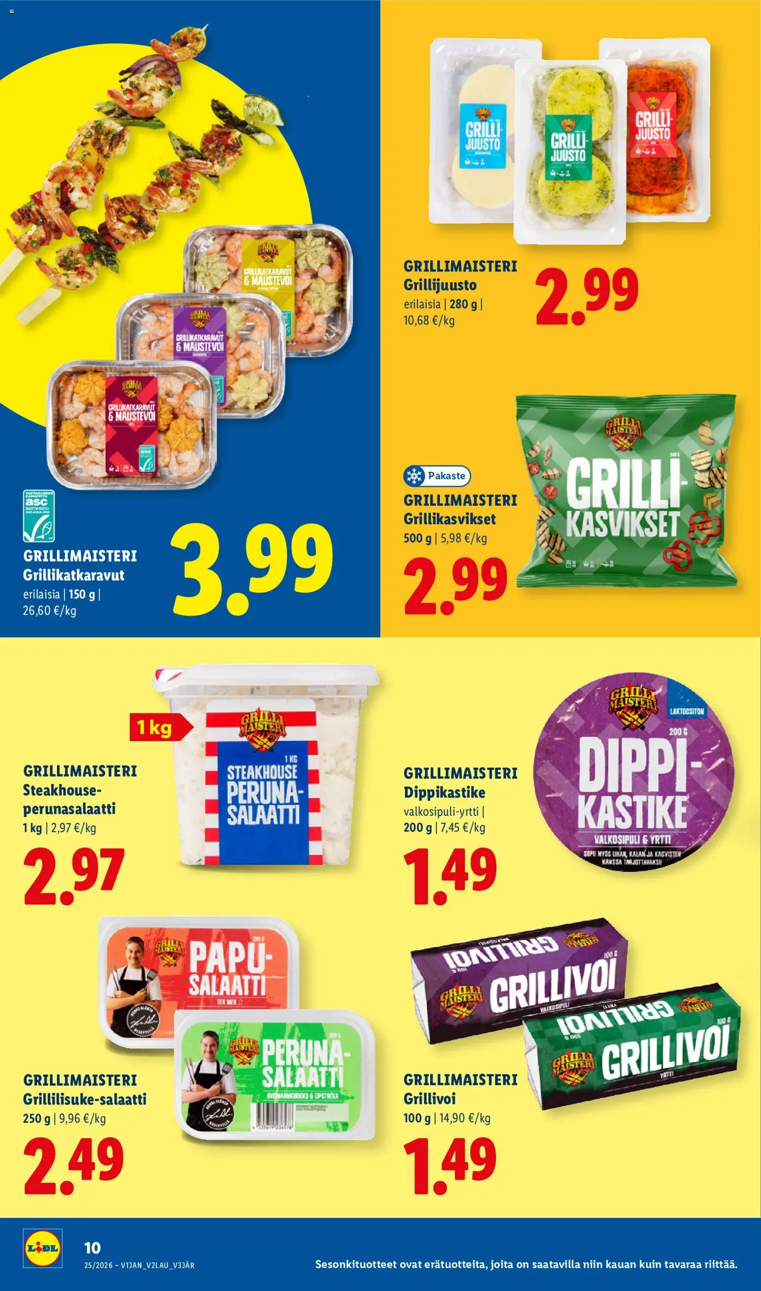 Lidl tarjoukset - Helsinki – voimassa 17.06.2026 alkaen | Sivu: 10 | Tuotteet: Grilli, Juusto, Perunasalaatti, Salaatti