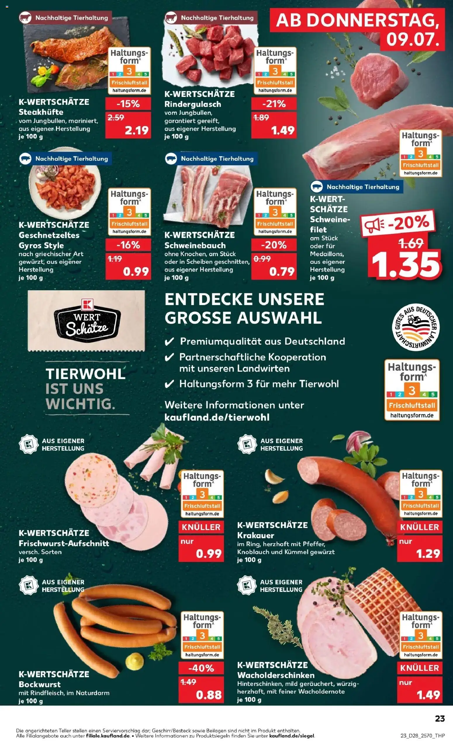 Kaufland Kaufland: Mo-Mi Der Wochenstart – gültig ab 05.07.2026 | Seite: 32 | Produkte: Bockwurst, Rindergulasch, Schweinebauch, Knoblauch