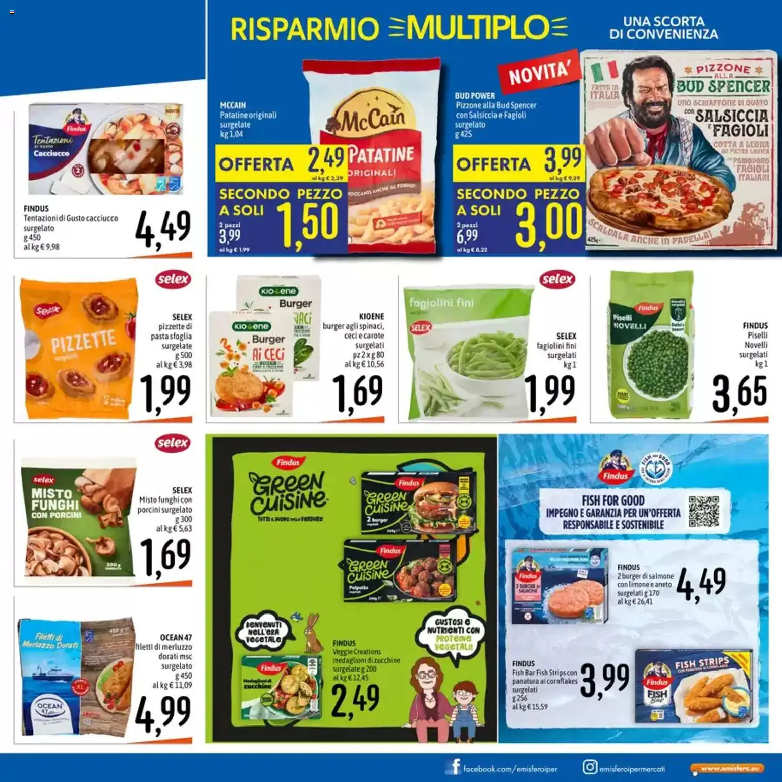 Volantino Emisfero del 14.05.2026 | Pagina: 17 | Prodotti: Salmone, Patatine, Fagioli, Fagiolini