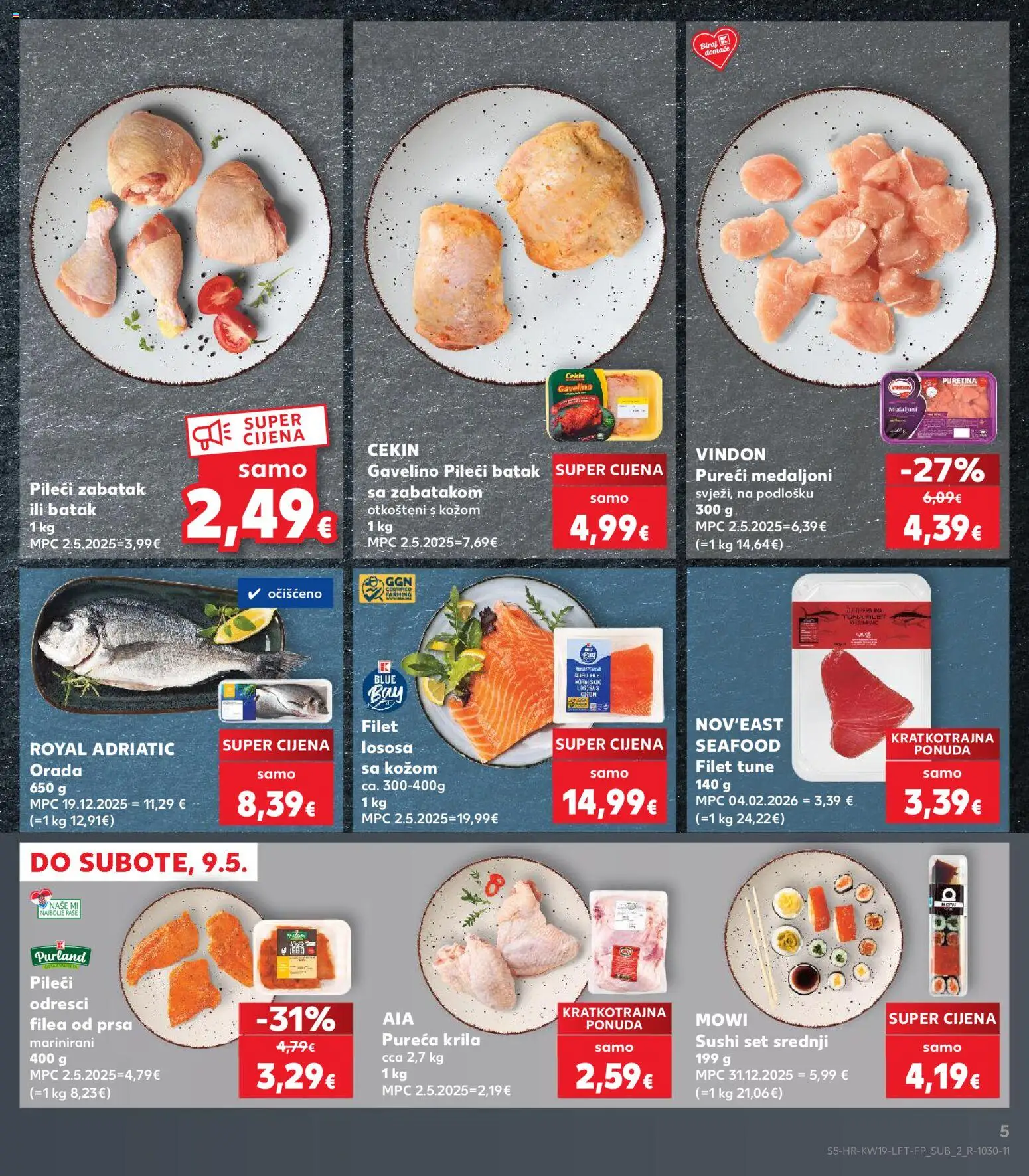 Kaufland katalog | vrijedi od 06.05.2026 | Stranica: 5 | Proizvodi: Puretina, Sushi