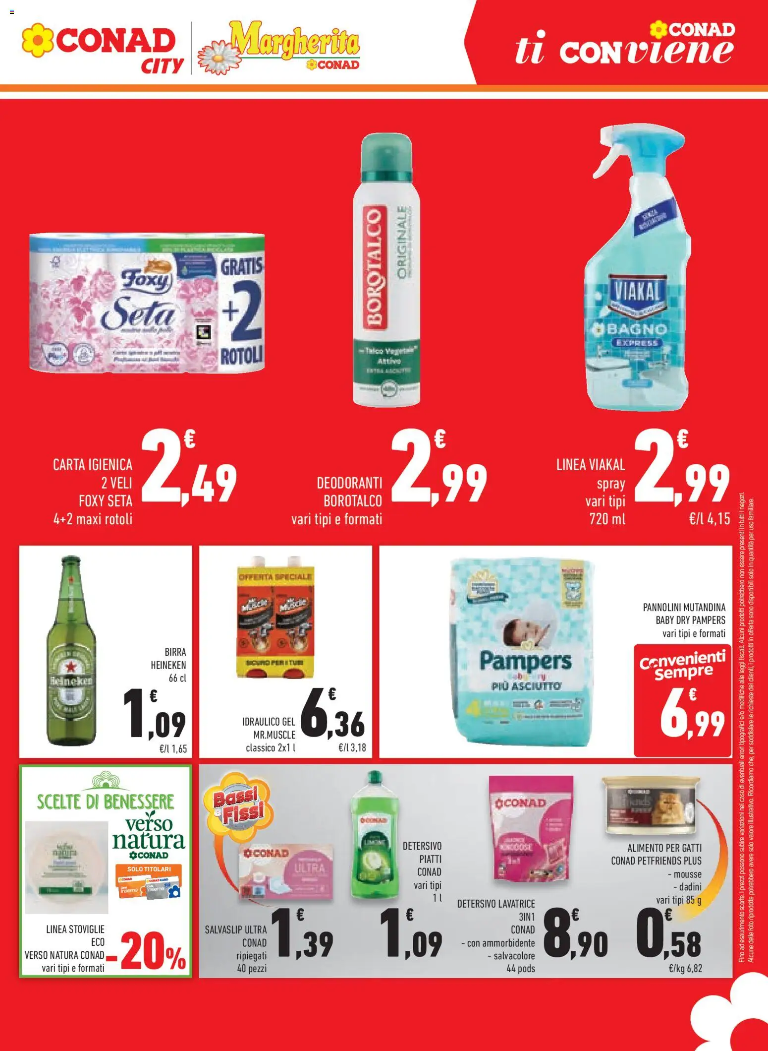 Volantino Conad del 15/07/2026 | Pagina: 11 | Prodotti: Carta igienica, Ammorbidente, Lavatrice, Heineken