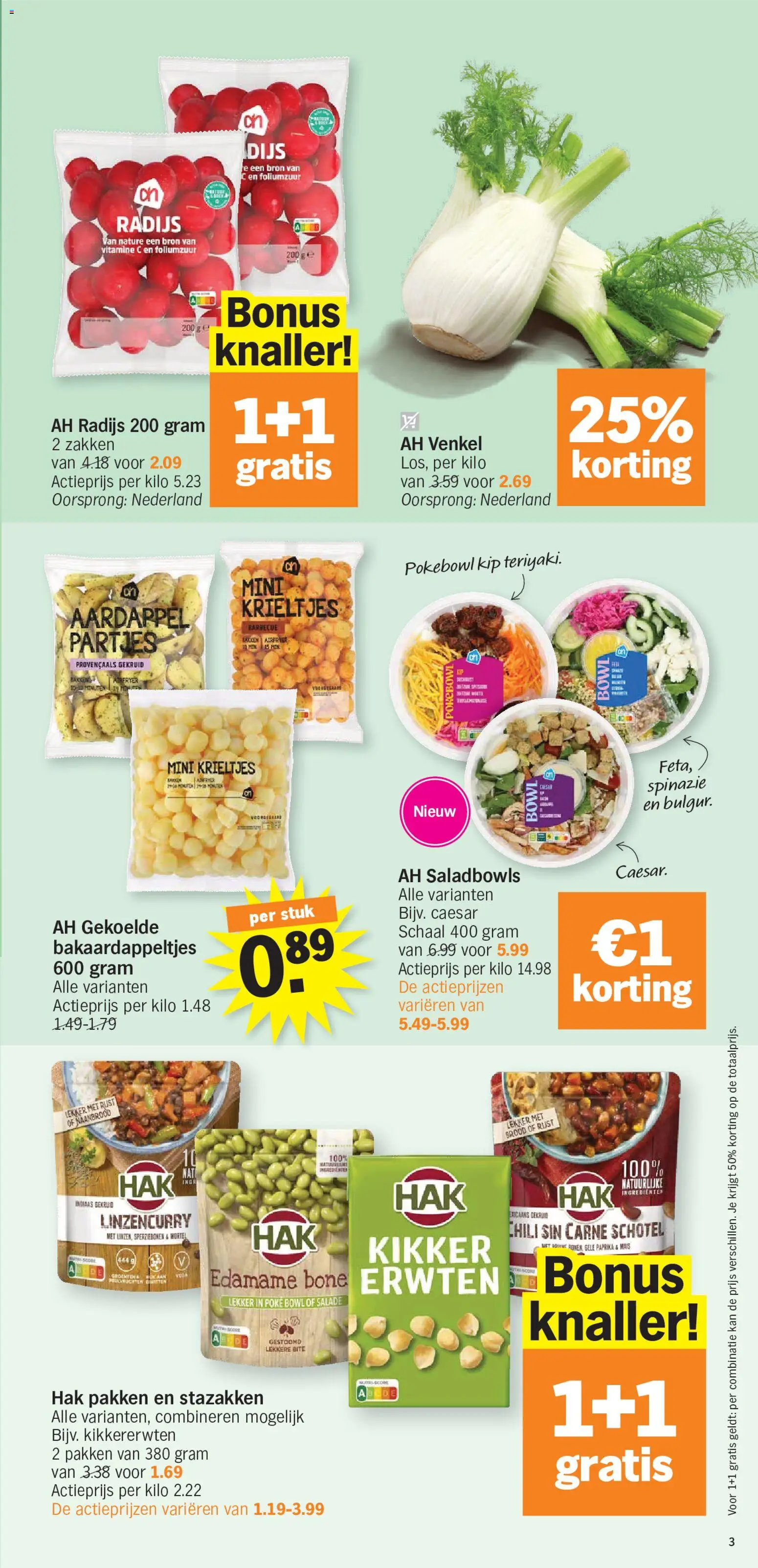 {H1} | Pagina: 3 | Producten: Kip, Aardappel, Brood, Schaal