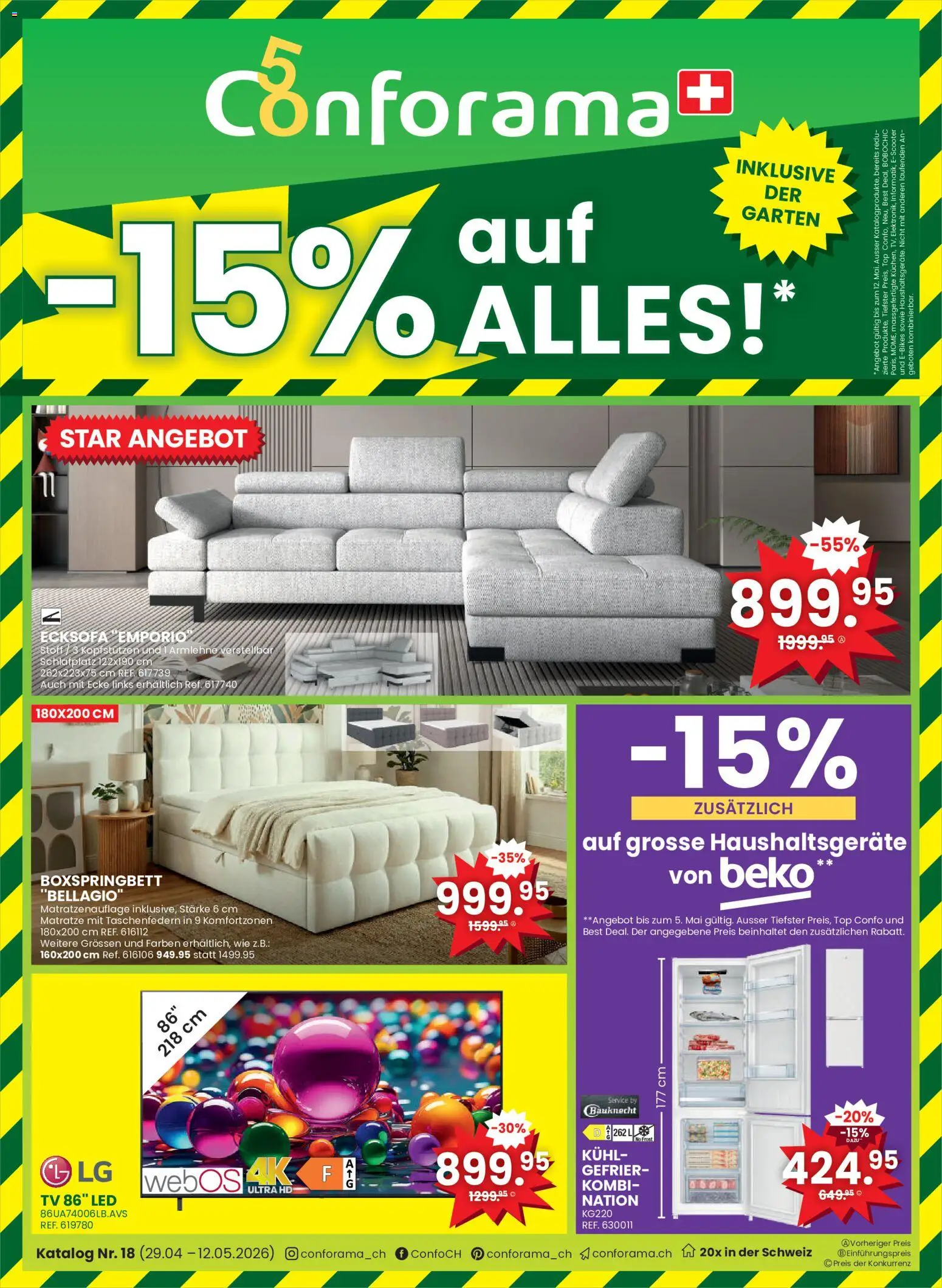 🛍️ Conforama aktionen ab 29.04.2026 » Entdecken Sie exklusive Rabatte und sparen Sie noch heute! 💰 | Schweiz