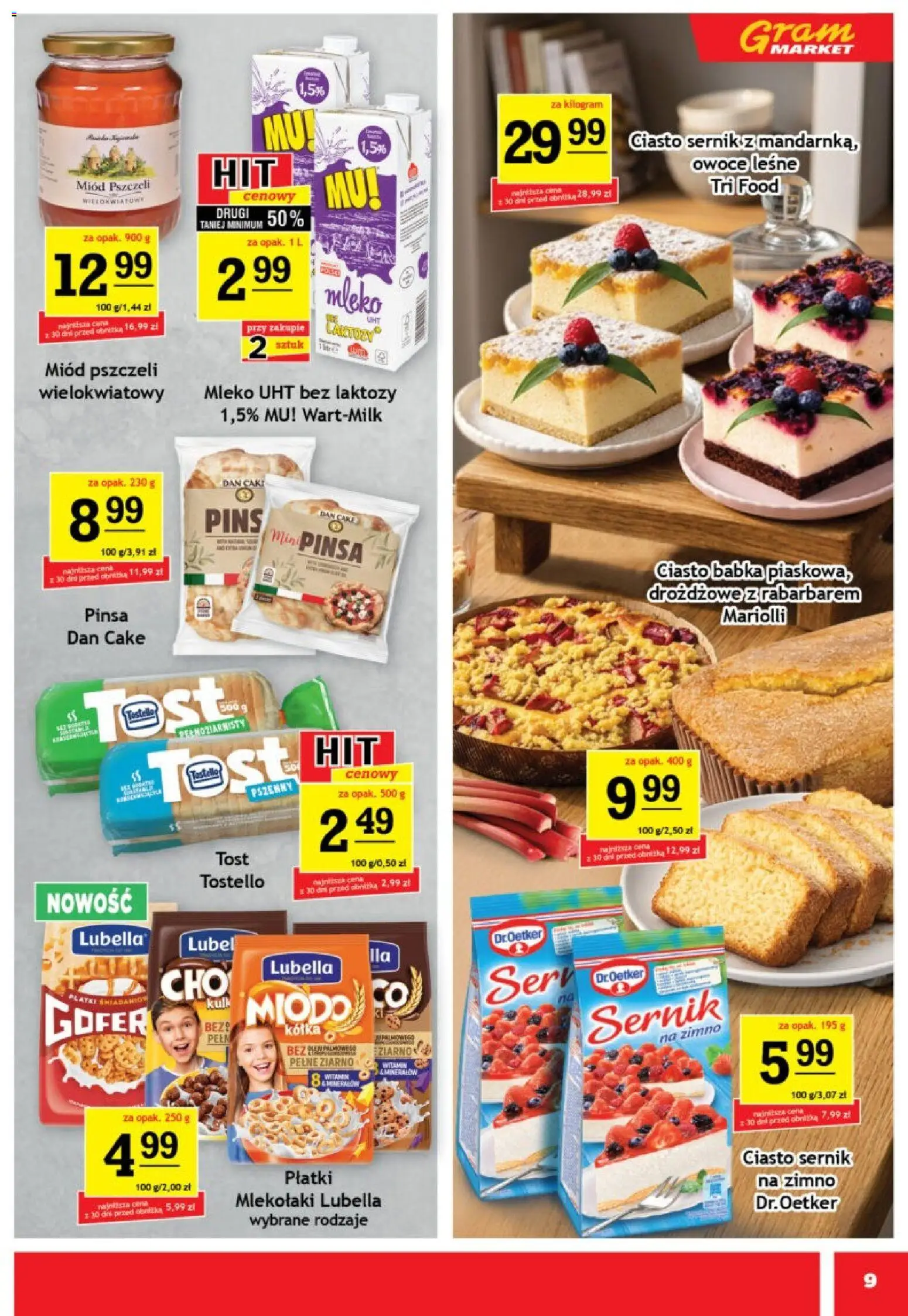Gram Market gazetka od 17.06.2026 | Strona: 9 | Produkty: Miód, Mleko, Babka, Płatki