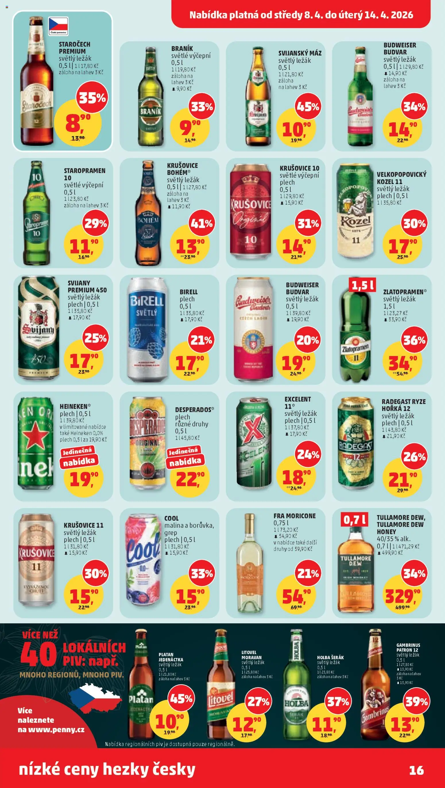 Penny Market leták od 08.04.2026 | Strana: 16 | Produkty: Heineken, Zlatopramen, Birell, Rýže