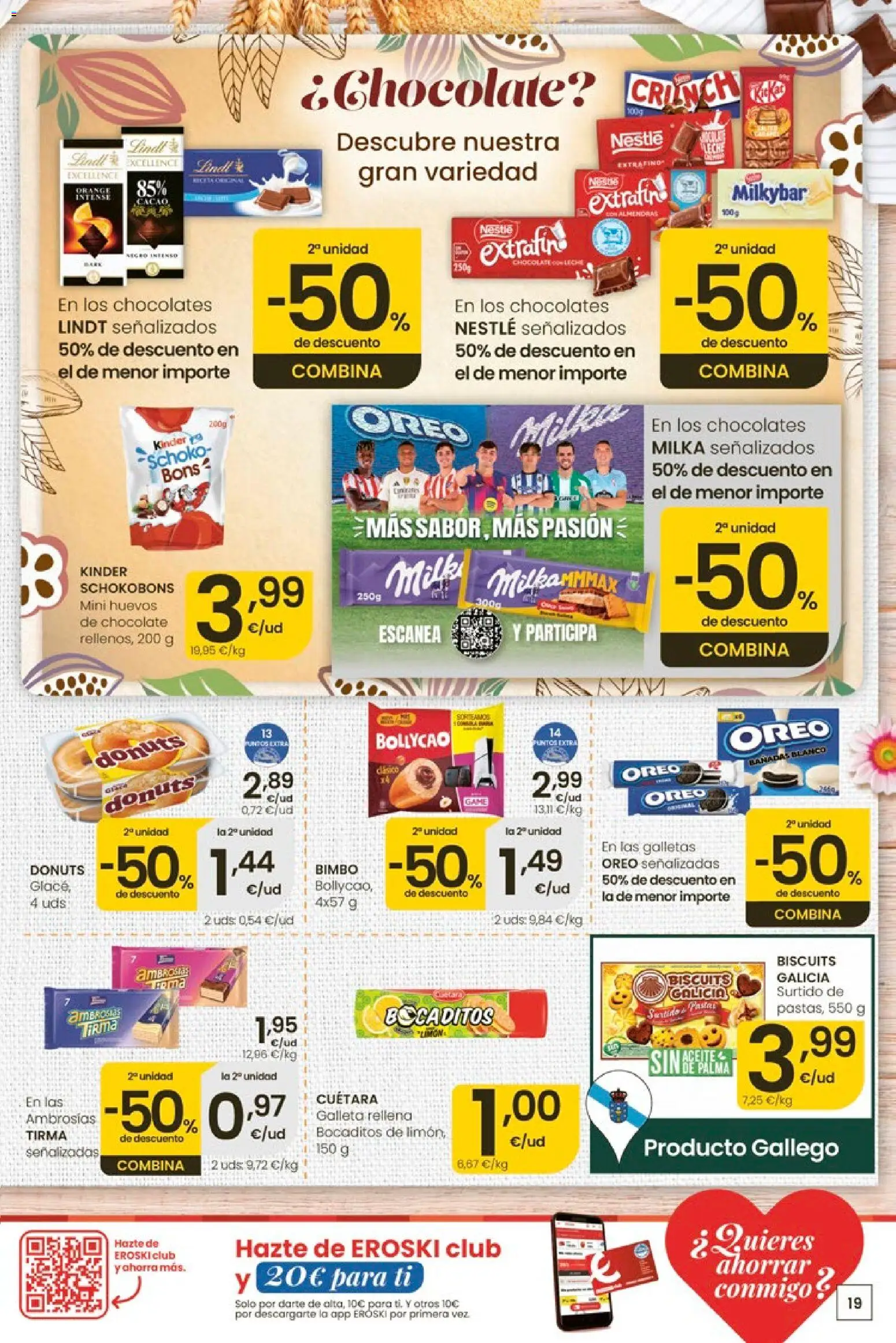 Eroski Quieres ahorrar conmigo │ válido desde el 14.05.2026 | Página: 19 | Productos: Huevos, Κεραία, Galletas, Donuts