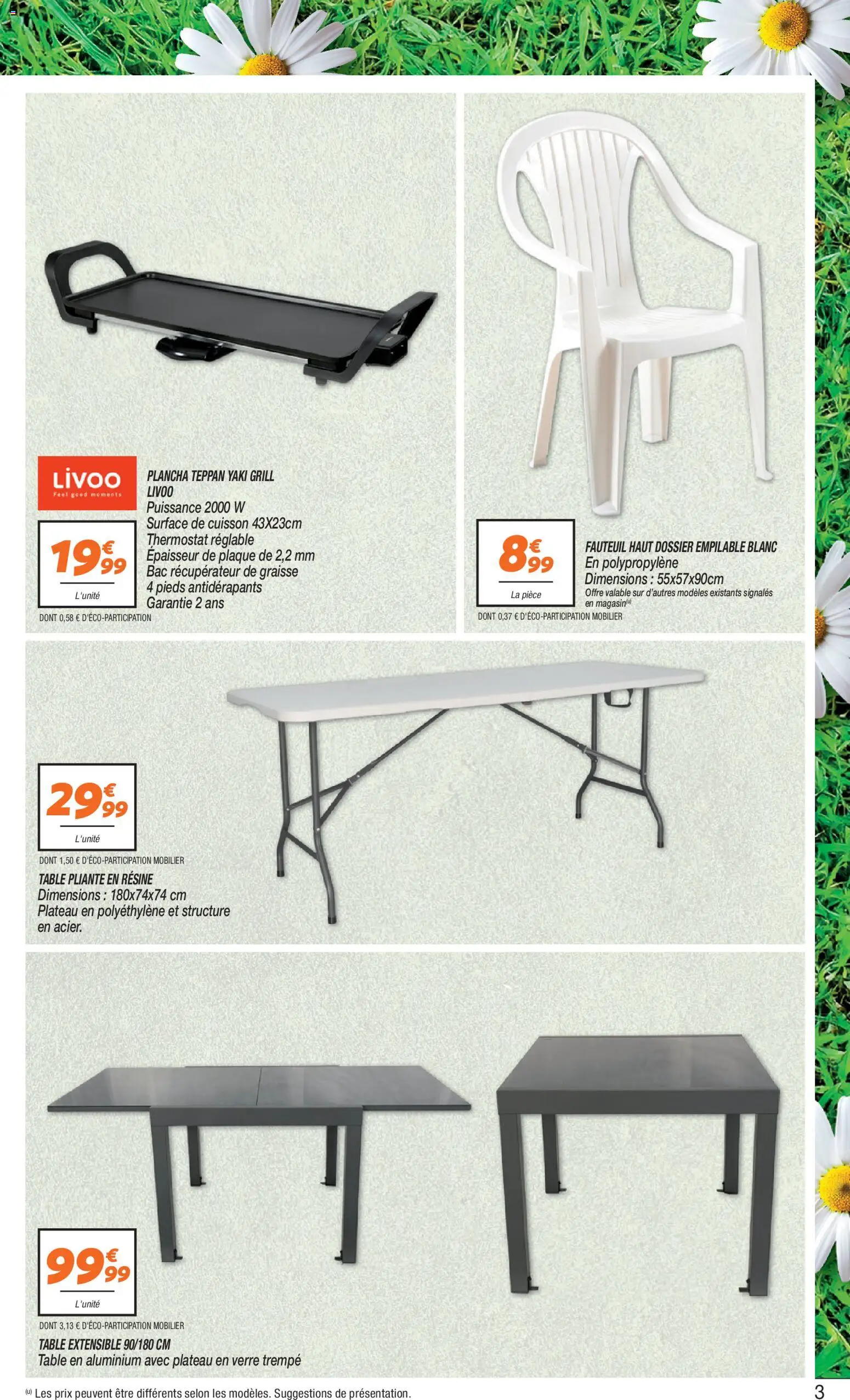 {H1} | Page: 3 | Produits: Plateau, Grill, Table, Table pliante
