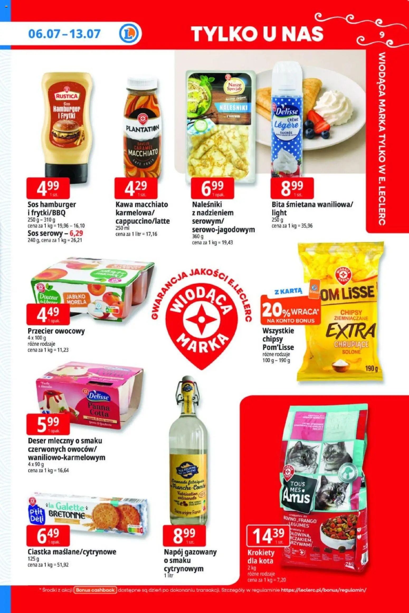 E.Leclerc gazetka od 06.07.2026 | Strona: 9 | Produkty: Chipsy, Śmietana, Ciastka, Naleśniki
