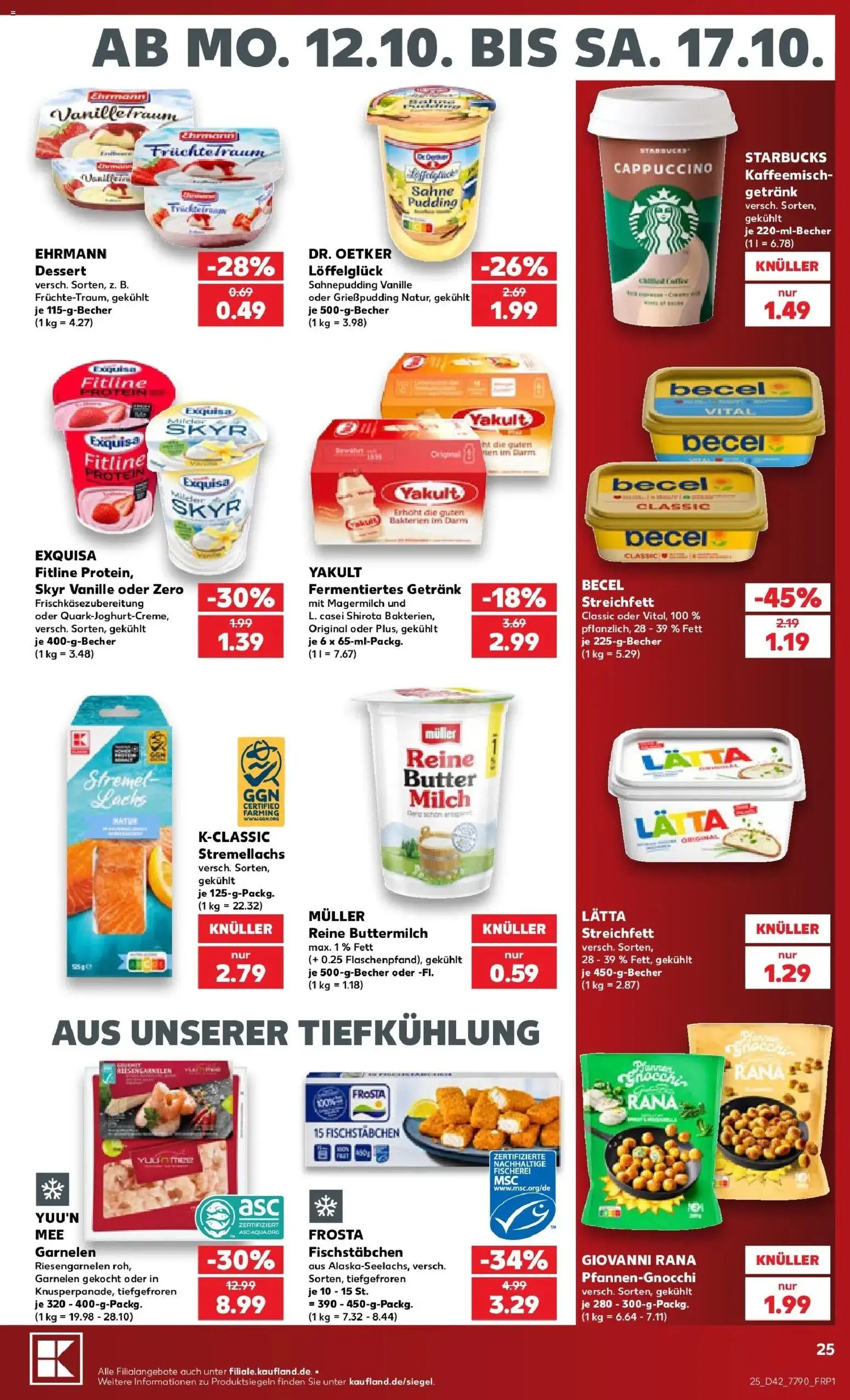 Kaufland Prospekt Neustrelitz – gültig ab 12.10.2026 | Seite: 29 | Produkte: Becel, Frosta, Lachs, Fischstabchen
