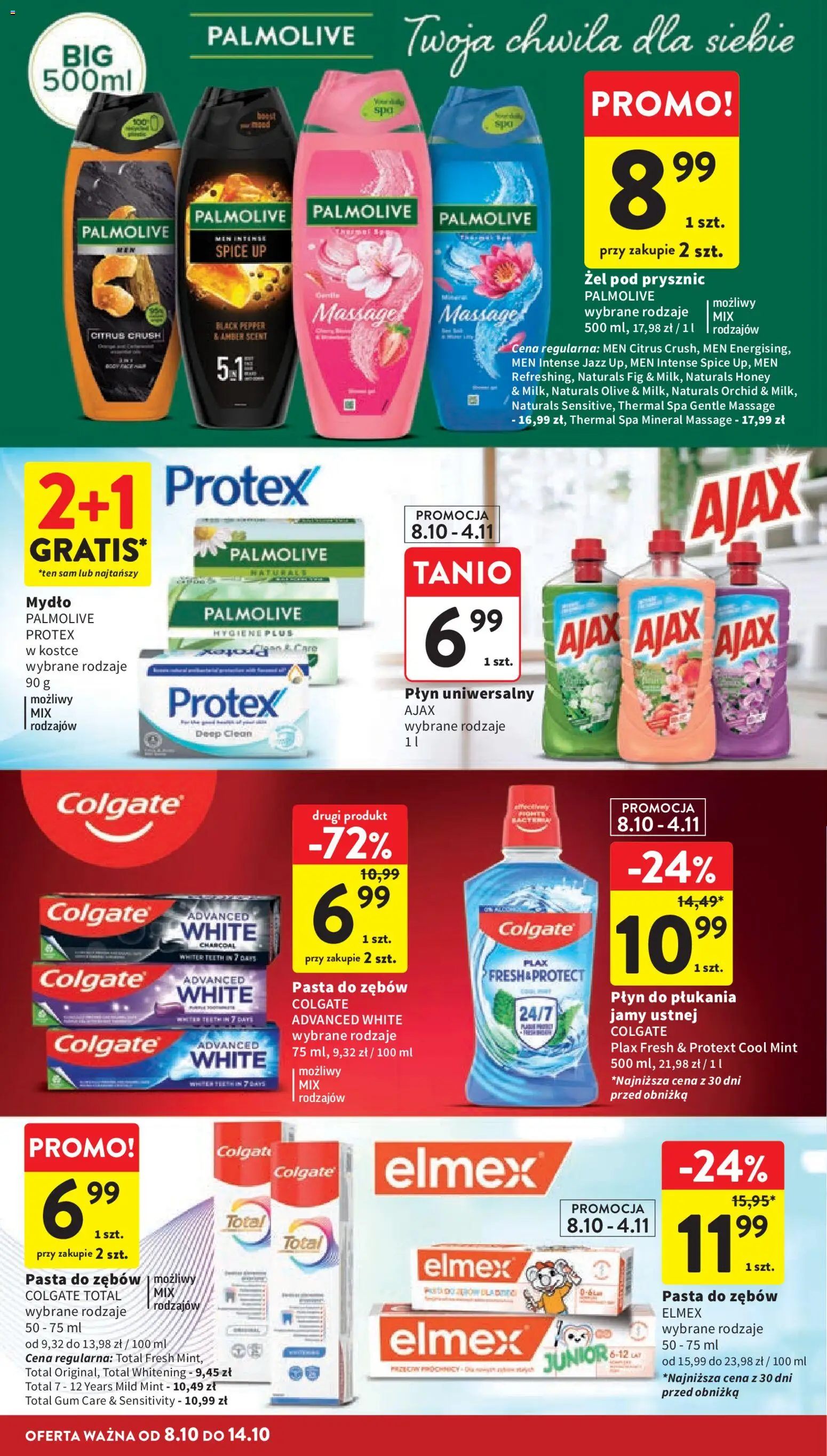 Intermarche gazetka od 08.10.2026 | Strona: 38 | Produkty: Płyn do płukania, Prysznic, Pasta, Pasta do zębów
