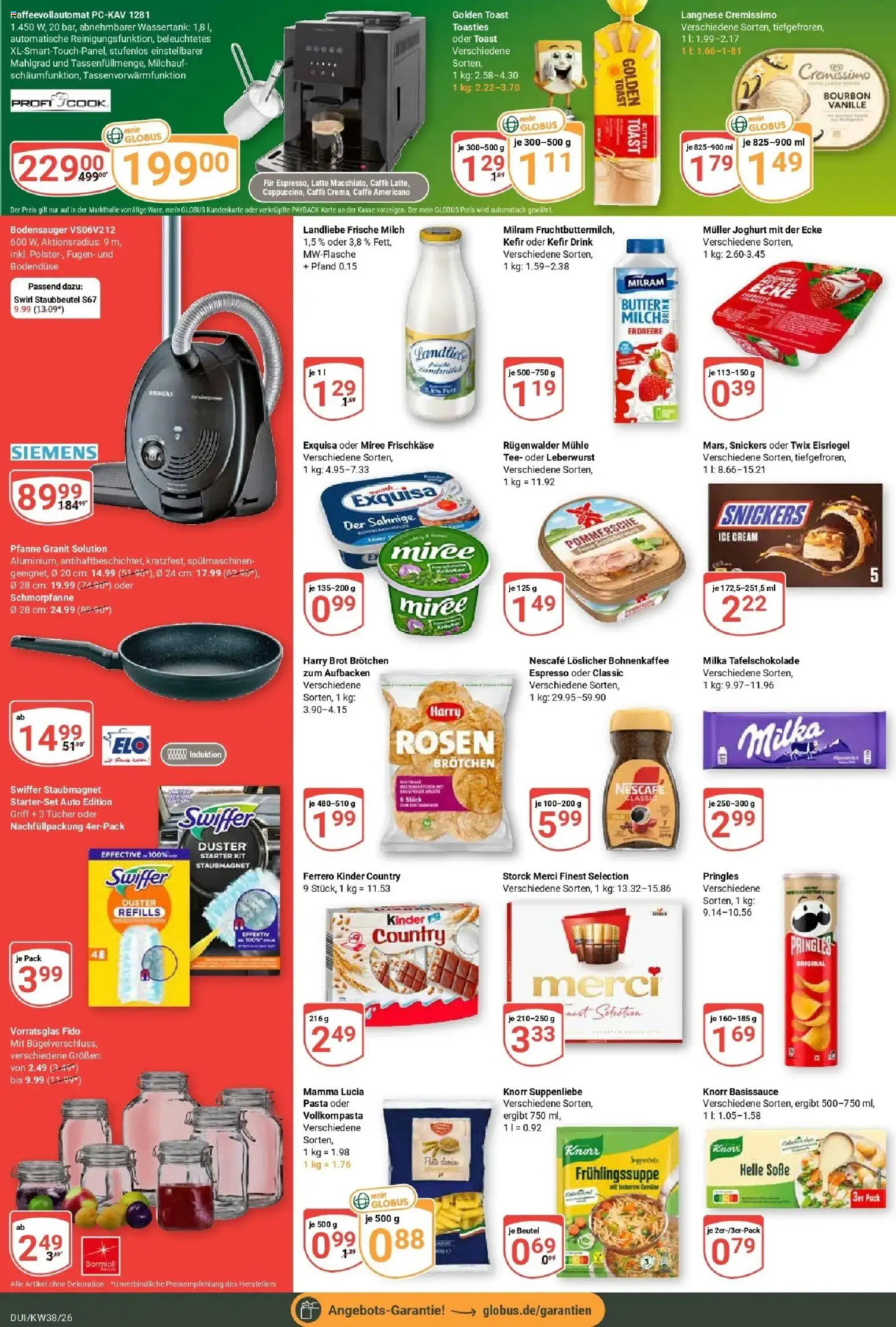 Globus Prospekt Duisburg (ab 14.09.2026) » Angebote online | Seite: 4 | Produkte: Pasta, Pringles, Tee, Swiffer