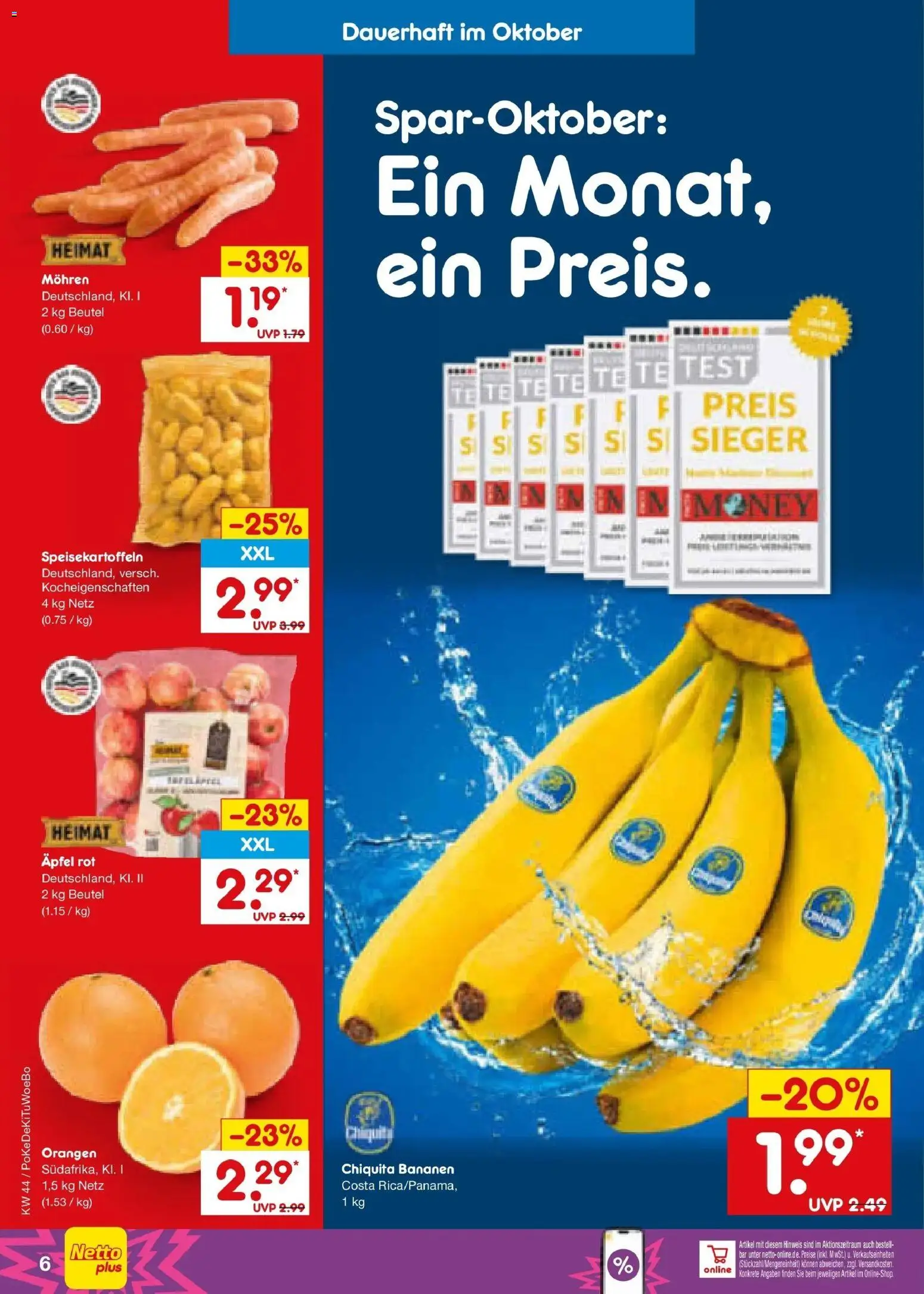 Netto Marken-Discount Prospekt Gemmingen – gültig ab 26.10.2026 | Seite: 12 | Produkte: Äpfel, Bananen, Orangen, Mohren